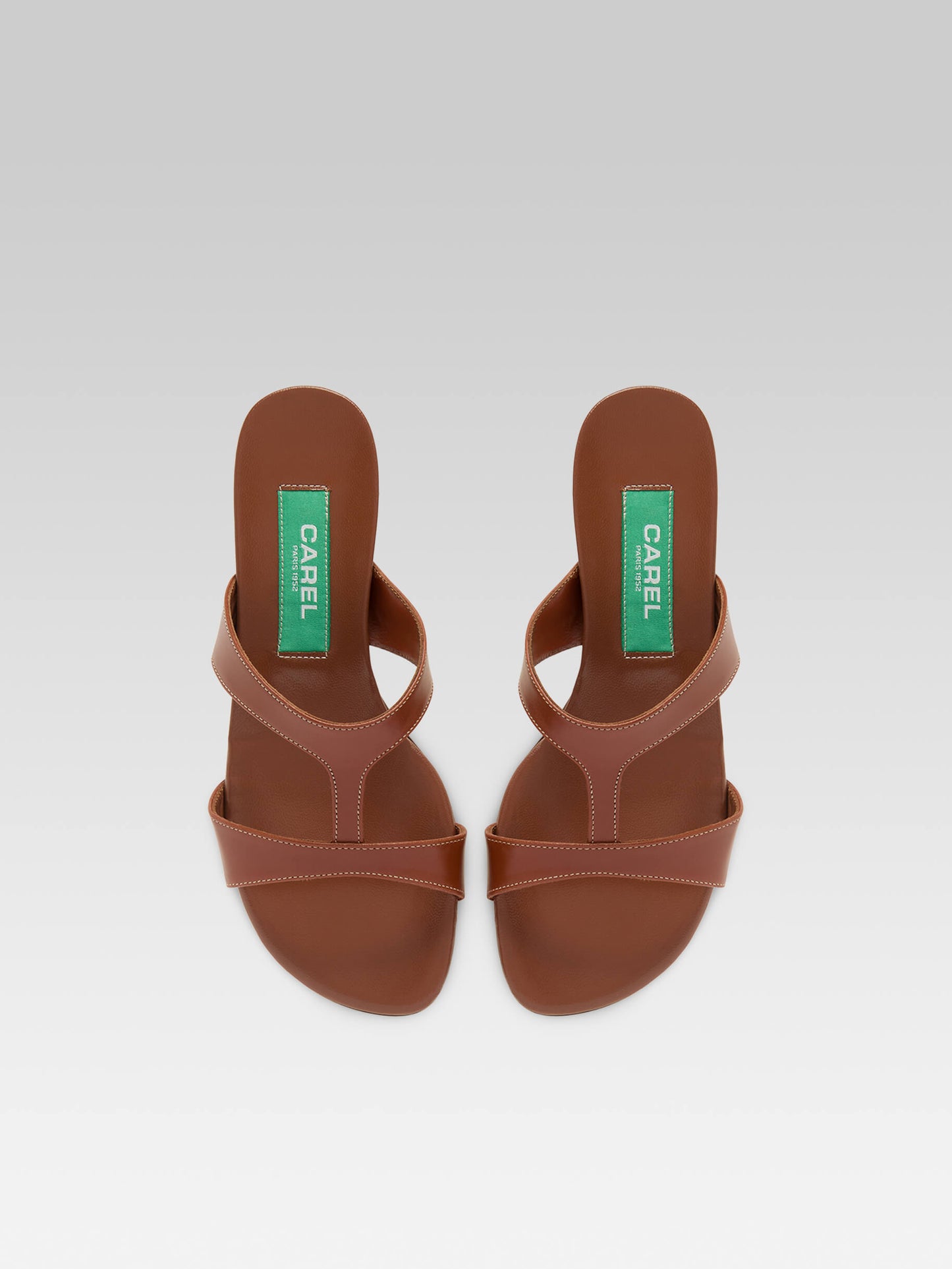 Leia - Mules cuir cognac upcyclé