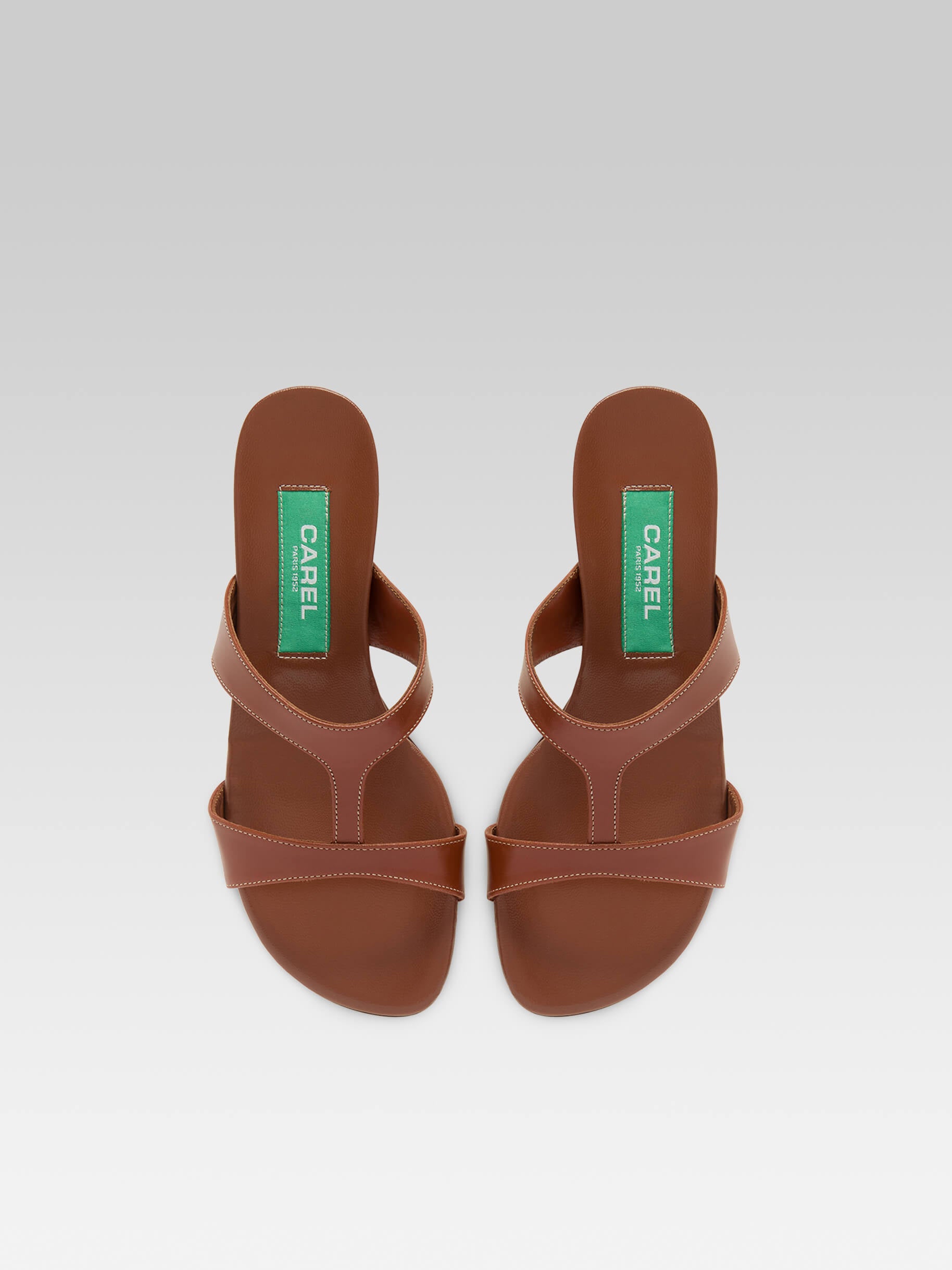 Leia - Mules cuir cognac upcyclé - Image numéro 3