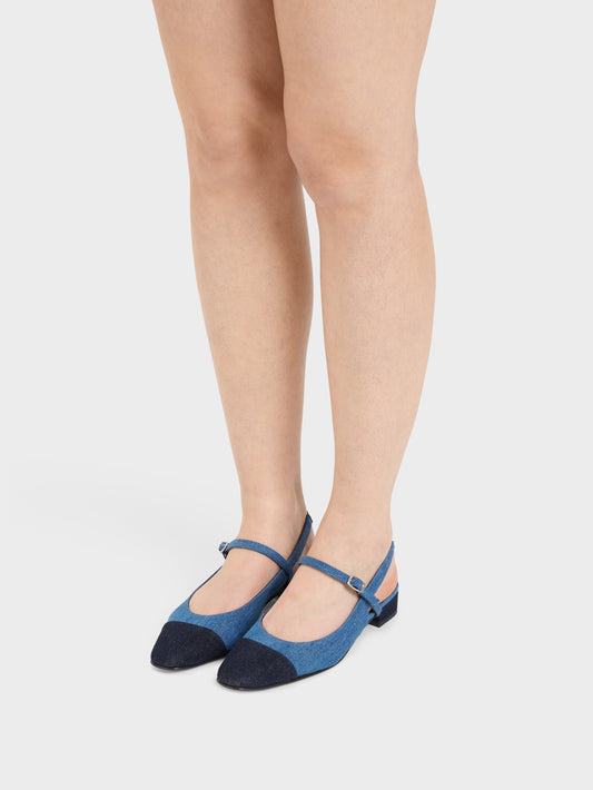 Oceano - Blue bi-denim slingback - Image number 5
