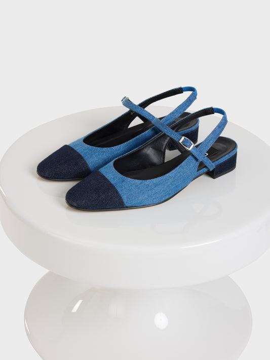 Oceano - Blue bi-denim slingback - Image number 8