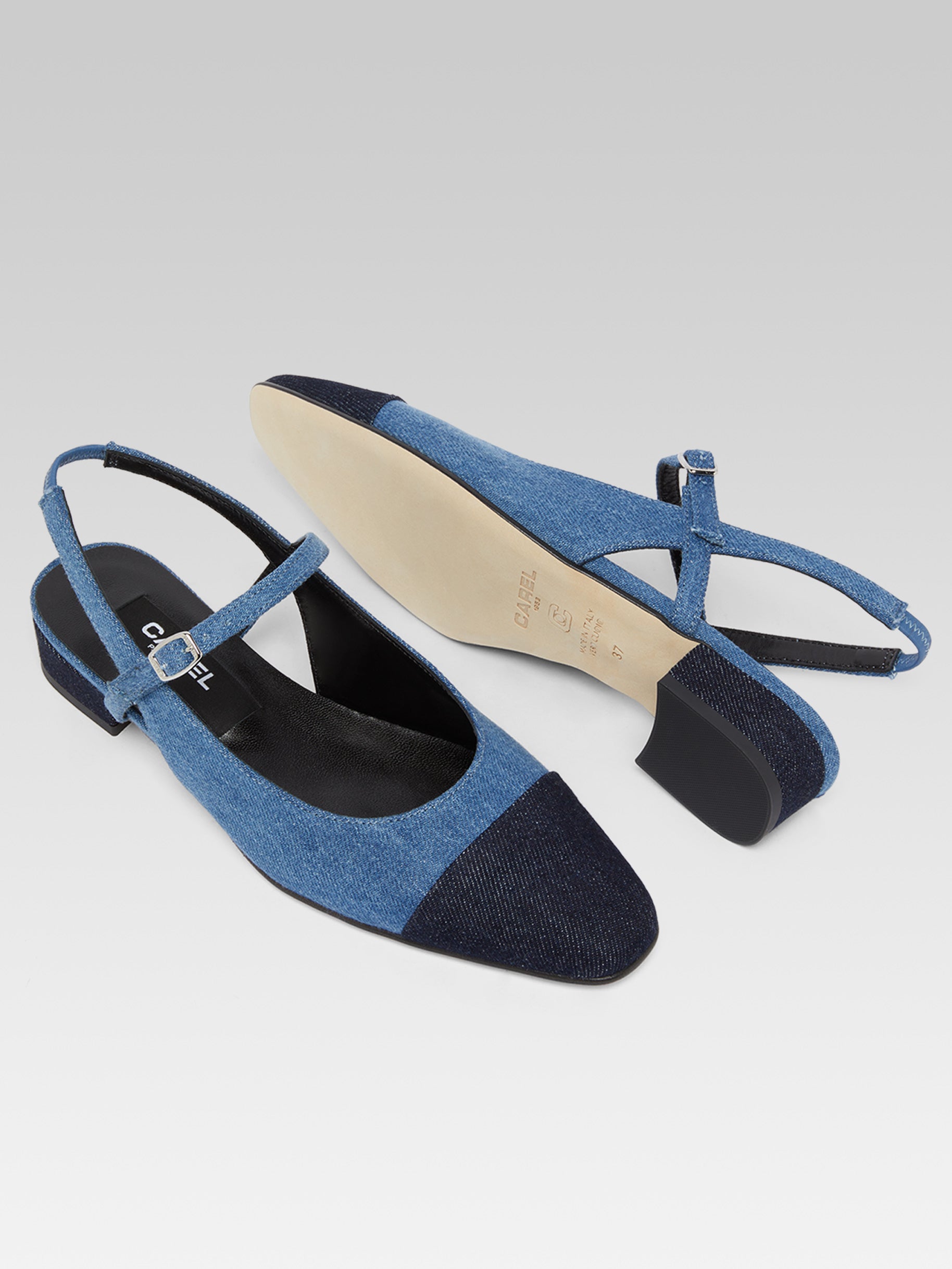 Oceano - Slingback bi-jean fabrics | Carel Paris Shoes