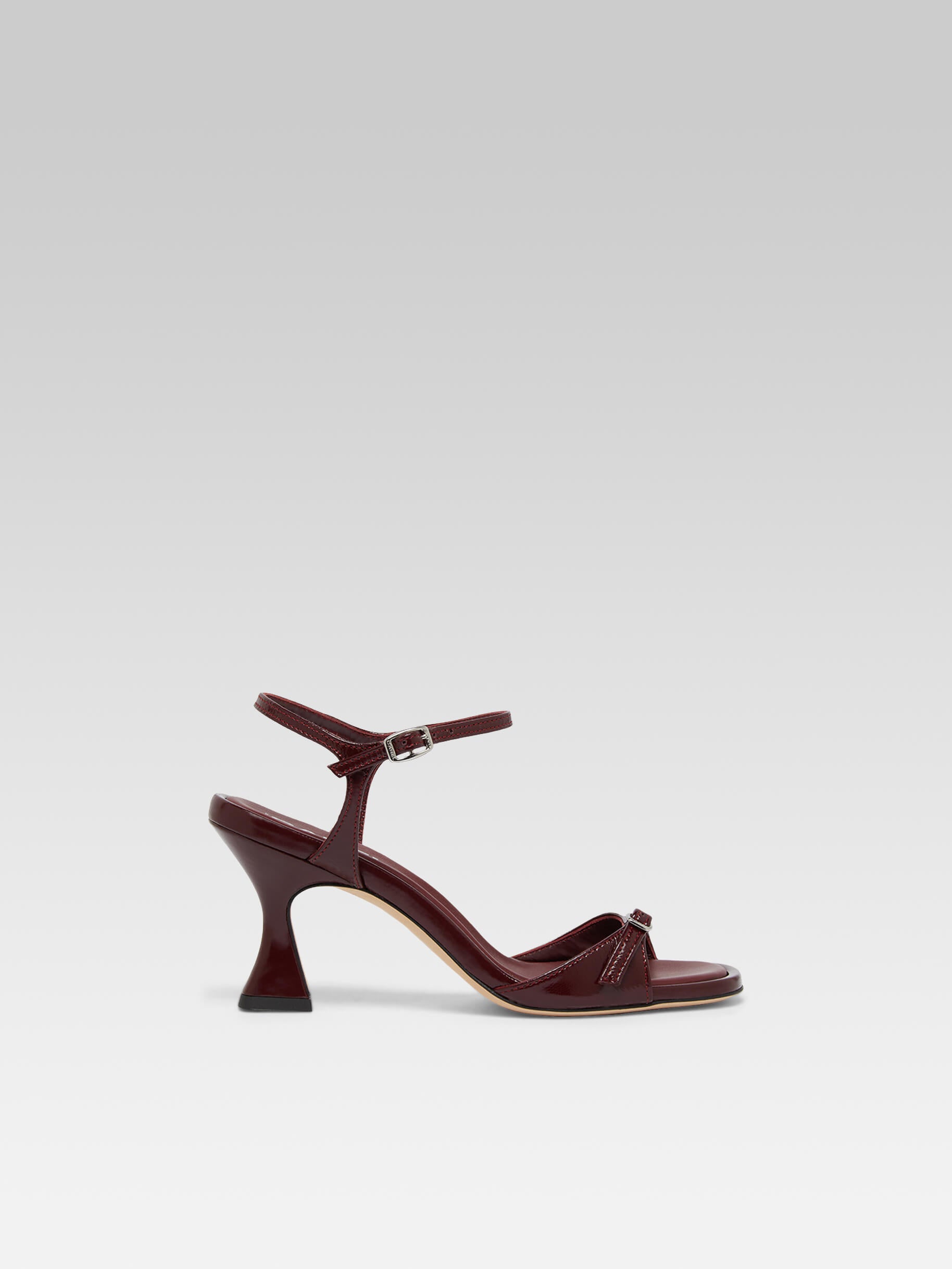 Celeste - Burgundy patent leather heeled sandals