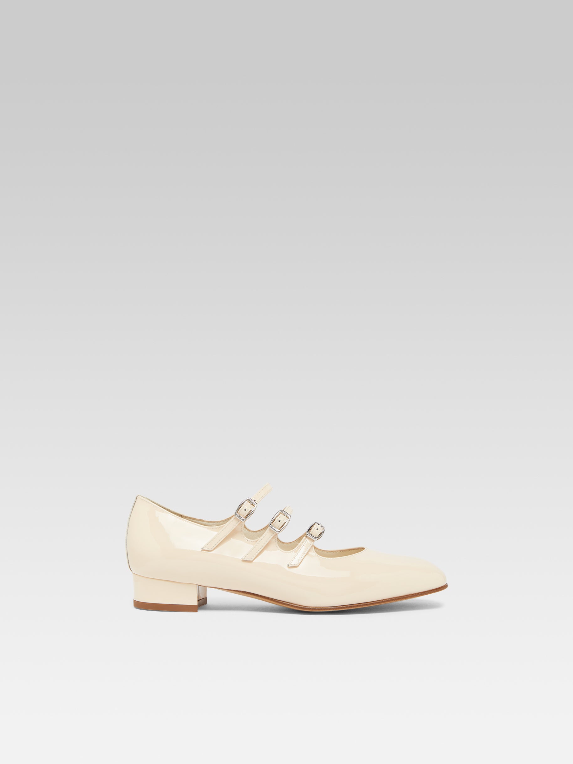 Ariana - Nude patent leather Mary Janes ballet flats - Image number 1