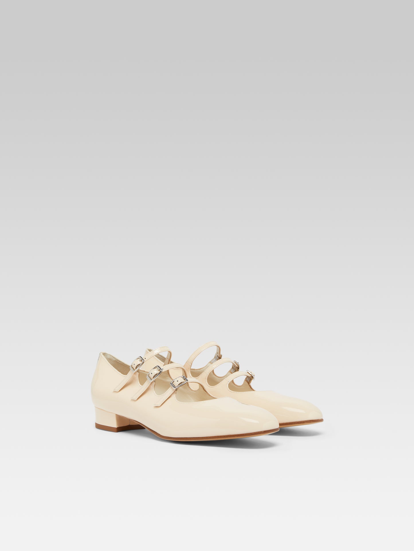 Ariana - Nude patent leather Mary Janes ballet flats