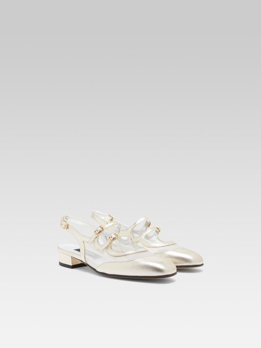 Peche night - Babies slingback cuir platine et résille - Image numéro 4