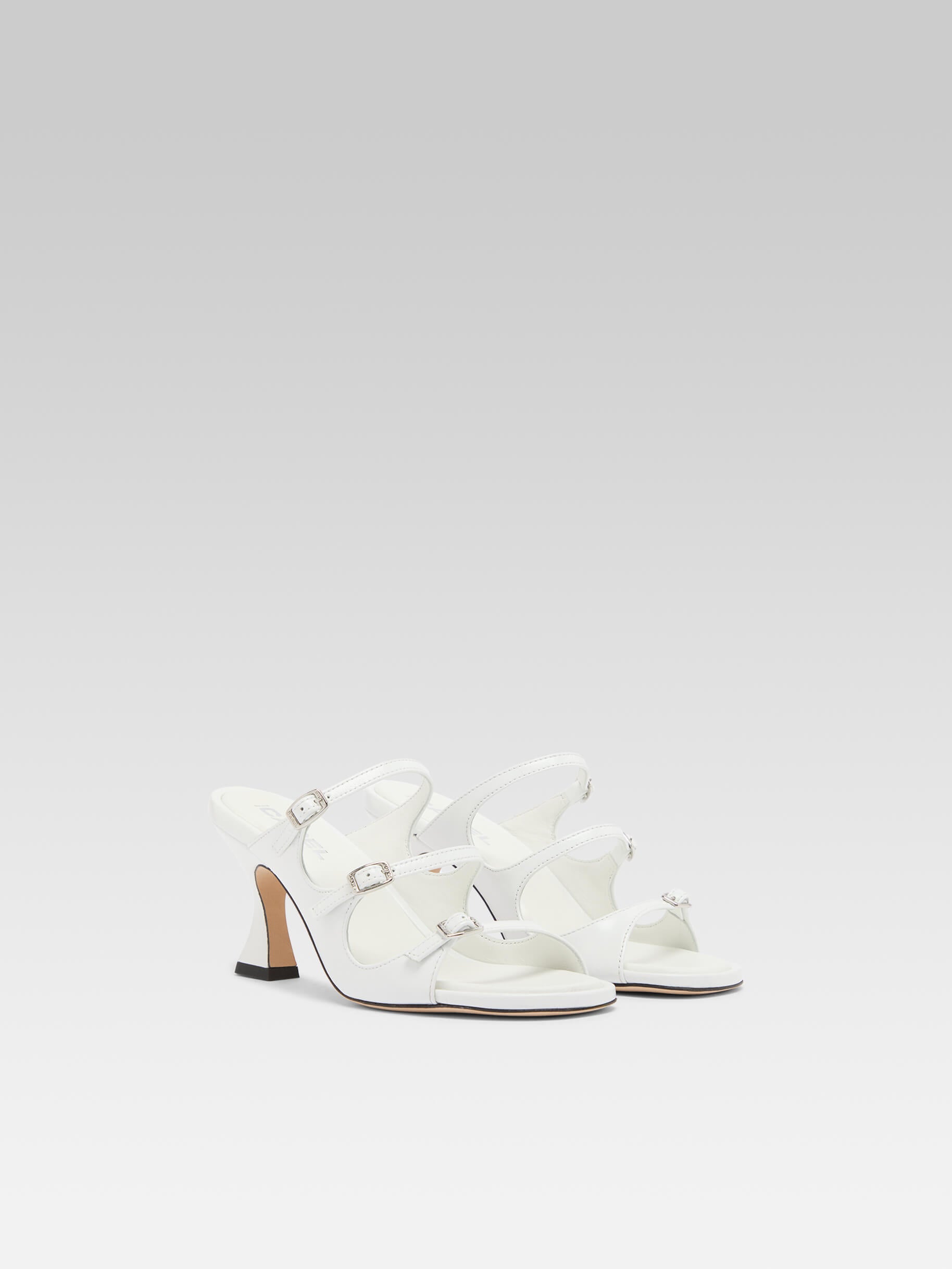 Kitty - Mules cuir vernis blanc - Image numéro 4