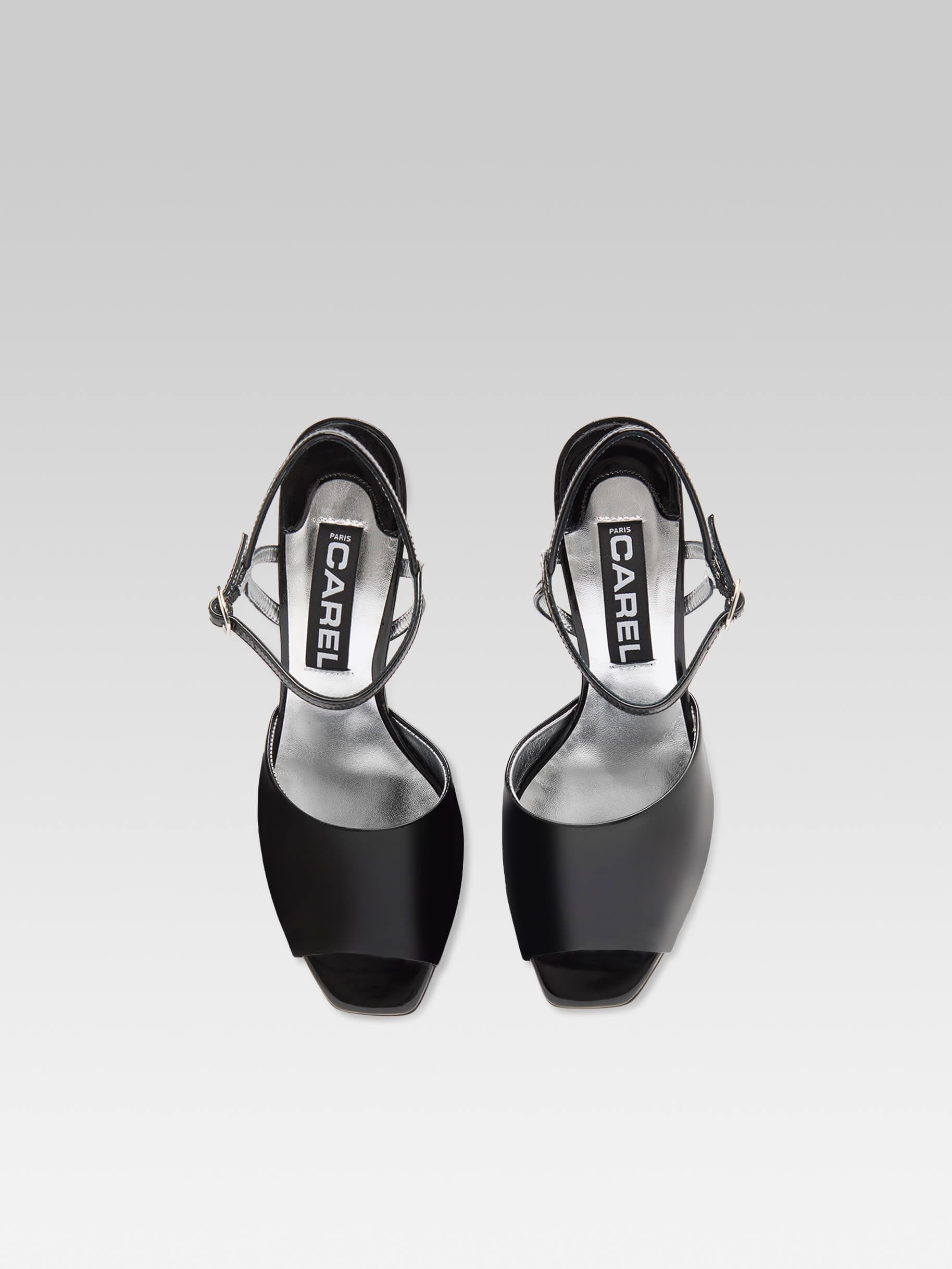 Nadine - Black patent leather wedge sandals - Image number 3