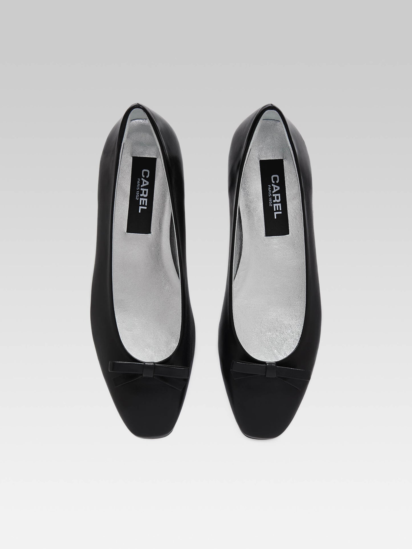 Bella - Black leather ballet flats