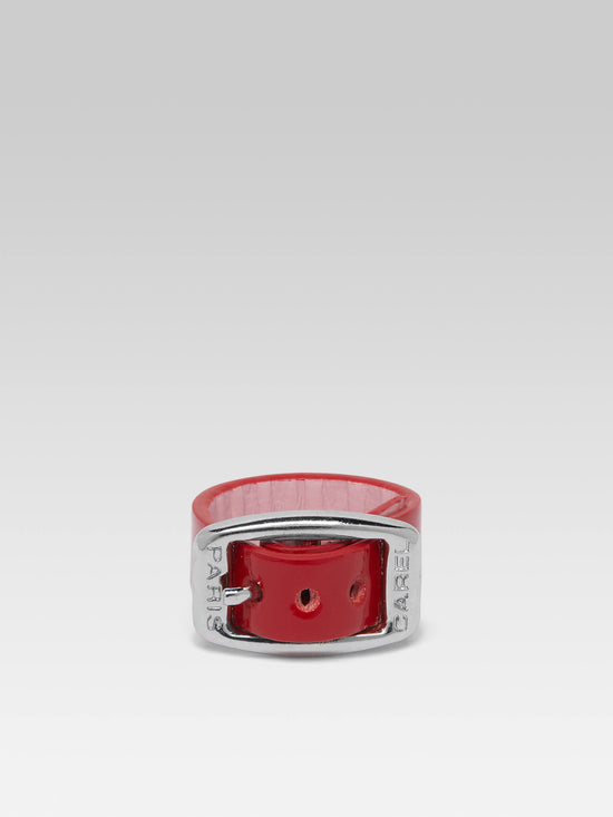 carel Bague - Cuir verni upcyclé rouge – Carel Paris
