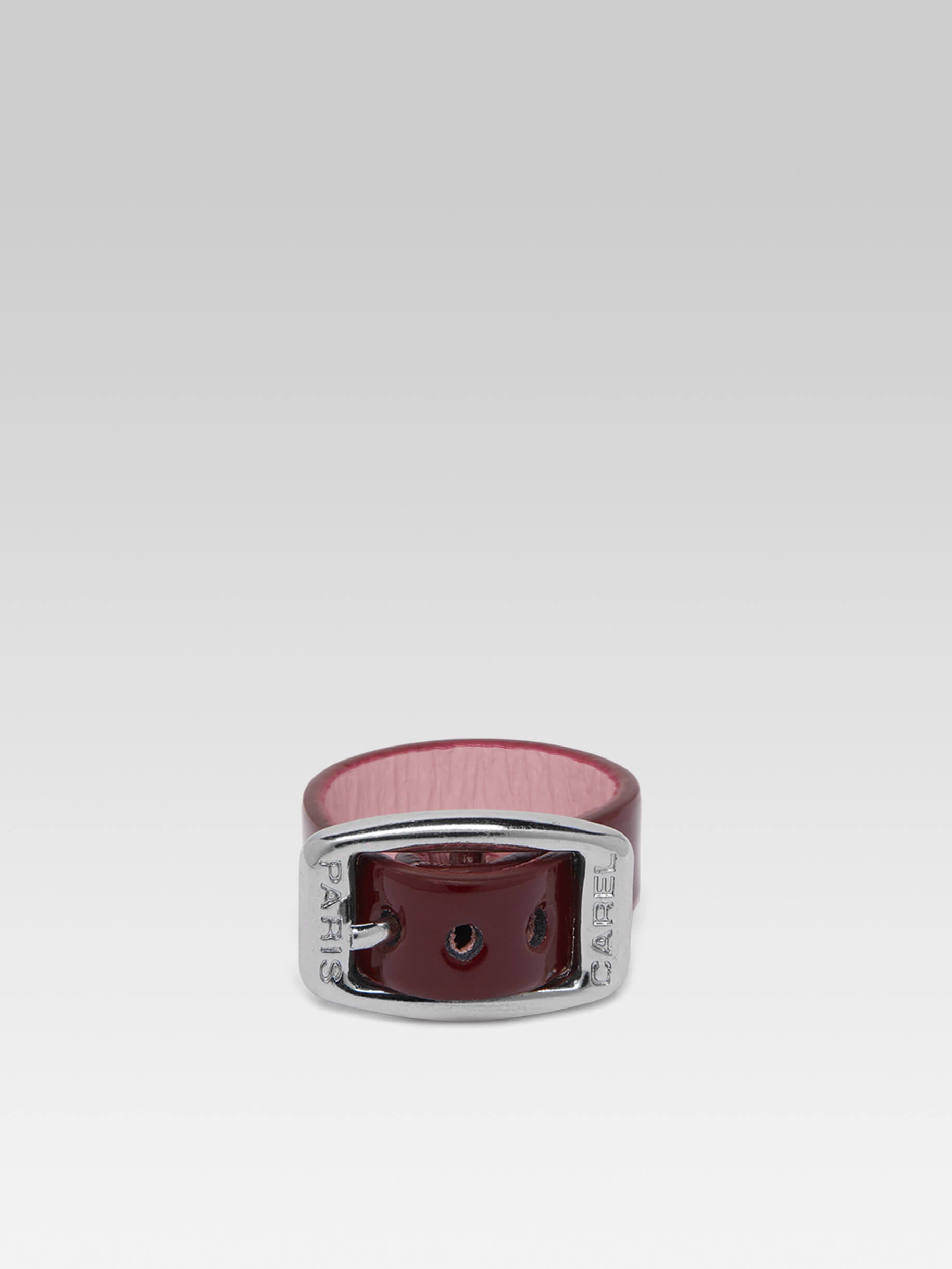 Bague - Cuir verni upcyclé bordeaux - Image numéro 1