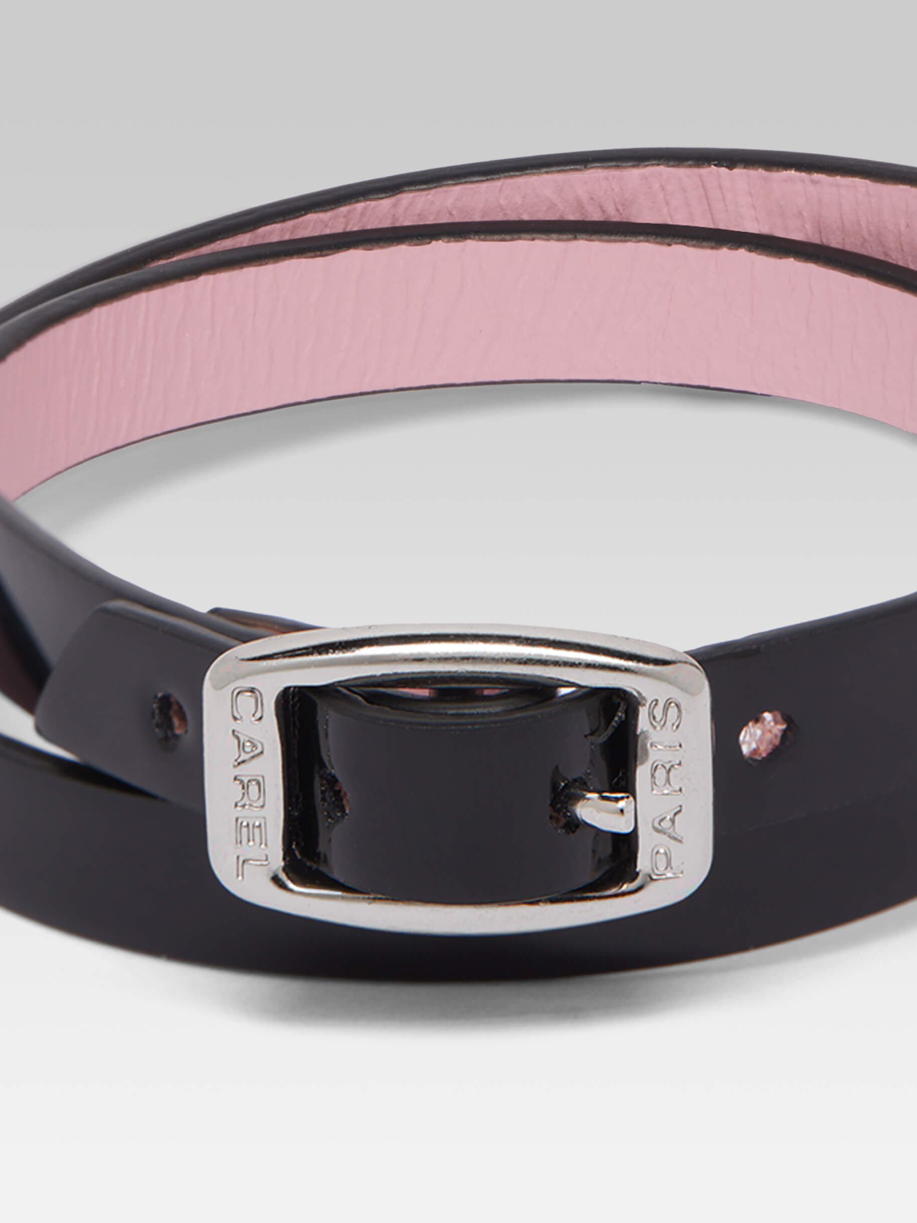 Bracelet - Cuir verni noir upcyclé - Image numéro 2