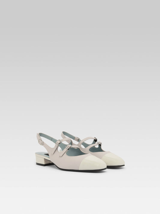 Abricot - Babies slingback cuir nude et cuir verni beige - Image numéro 4