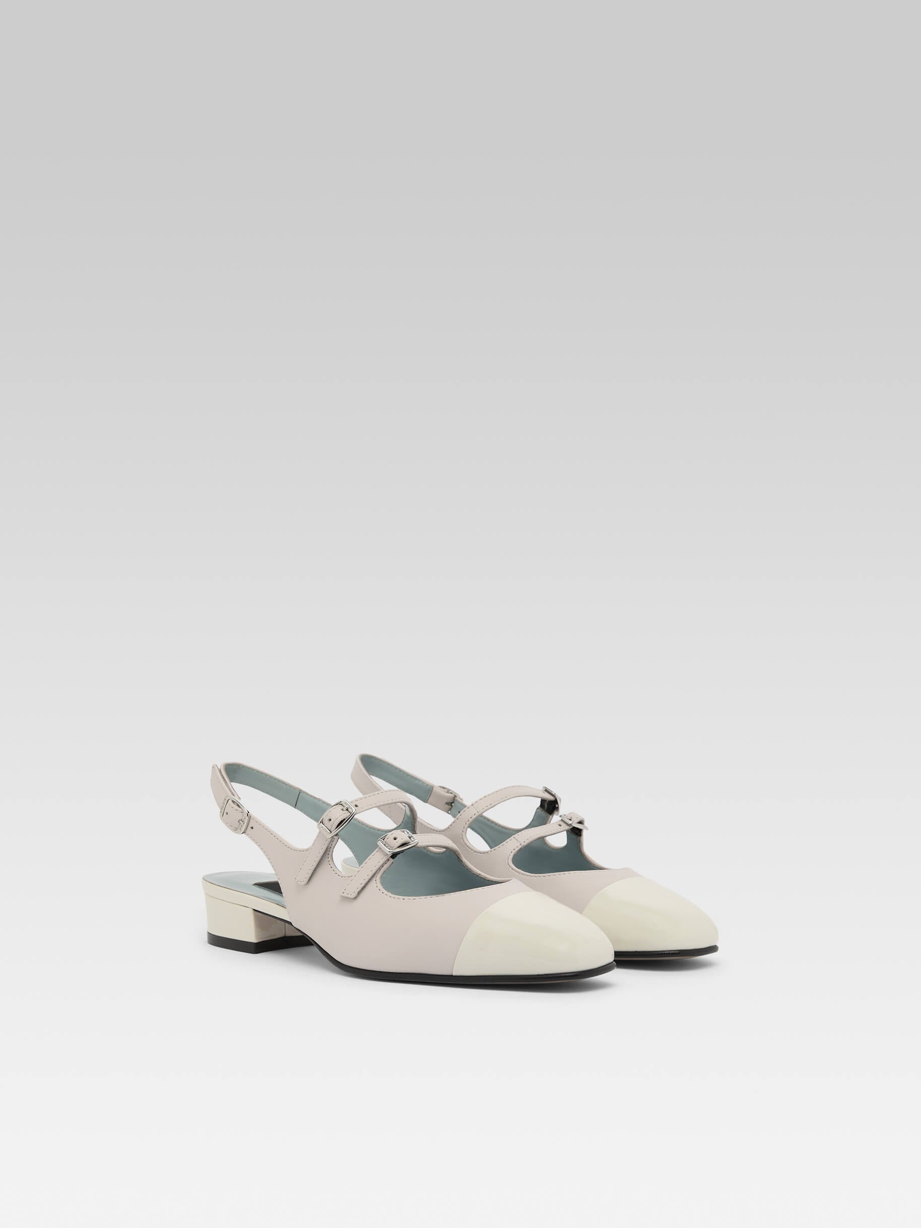 Abricot - Babies slingback cuir nude et cuir verni beige - Image numéro 4