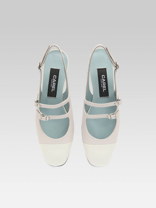 Abricot - Babies slingback cuir nude et cuir verni beige - Image numéro 3