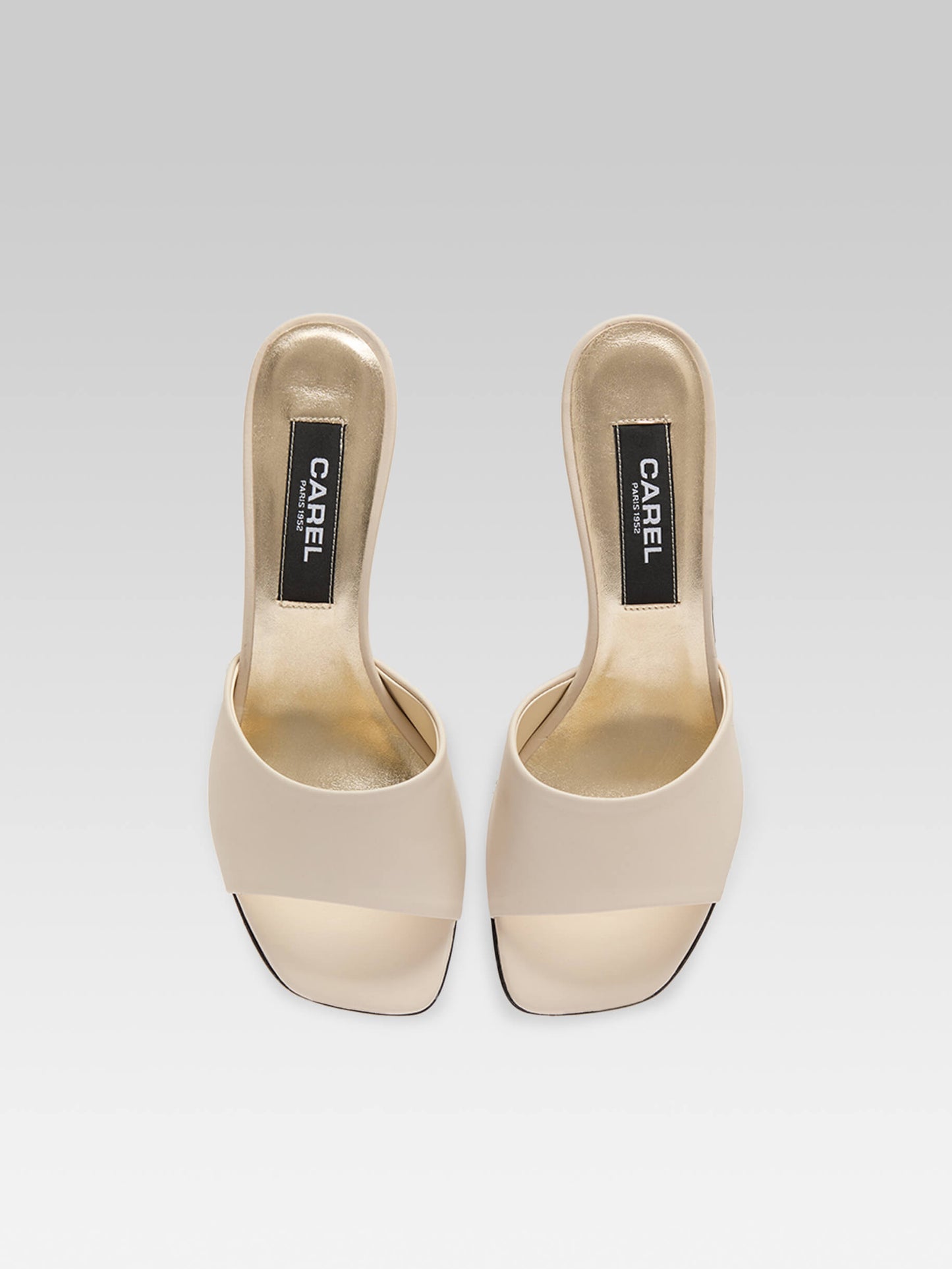 Naiade - Ivory leather mules with shell heel
