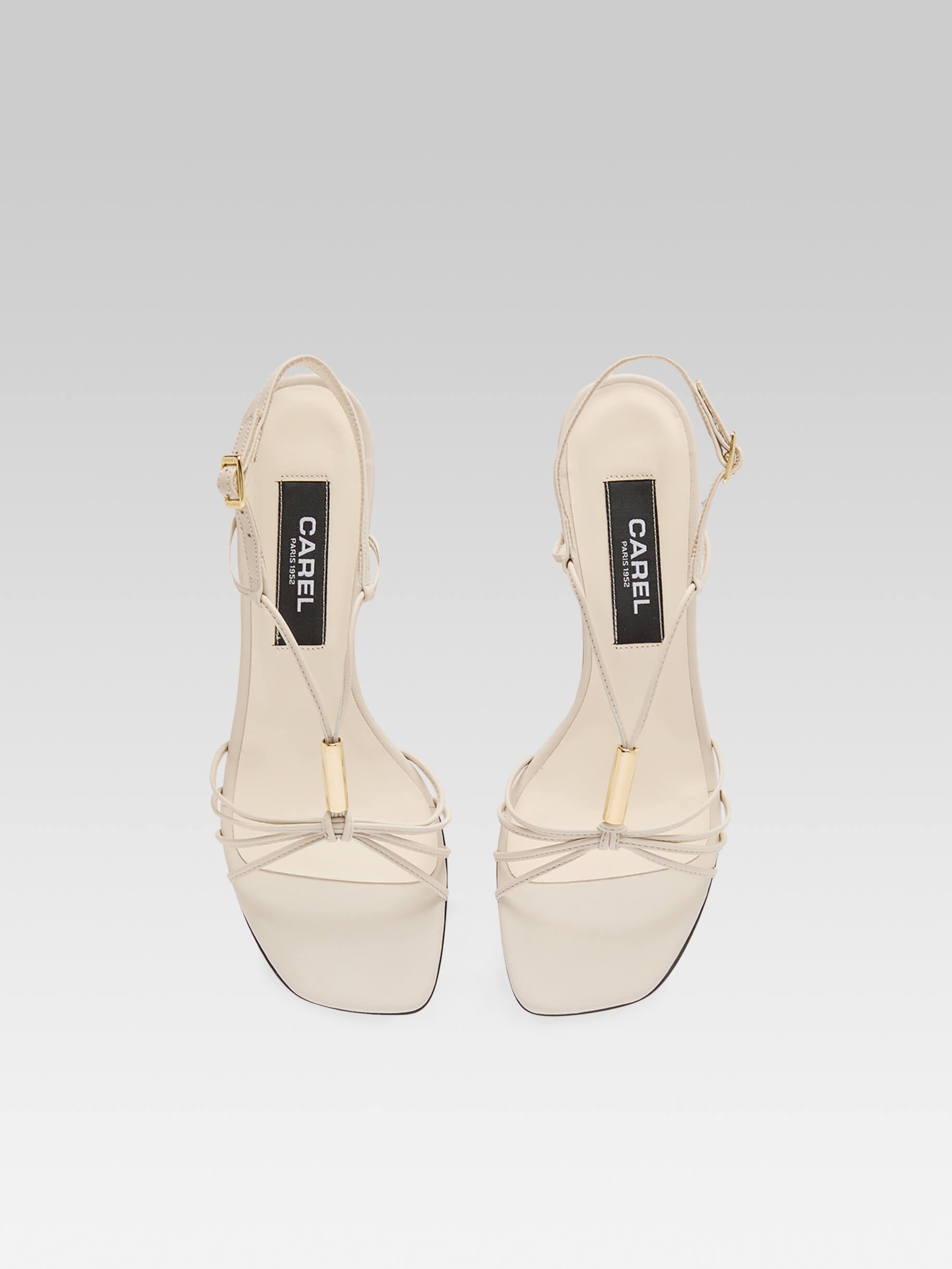 Sirene - Ivory leather sandals with shell heel - Image number 3