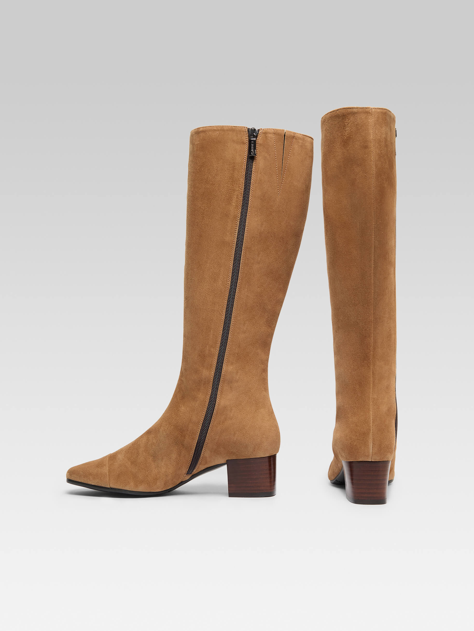 Malaga - Bottes cuir velours noisette - Image numéro 4