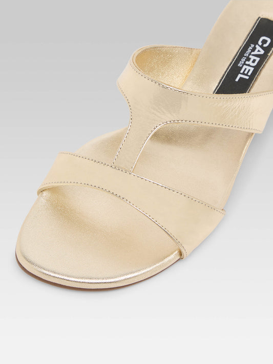 Leia -  Platinum laminated leather mules - Image number 5