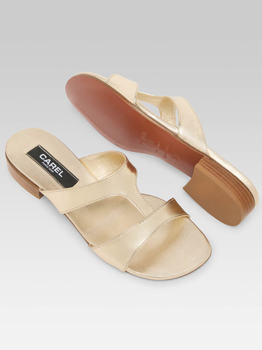 Leia -  Platinum laminated leather mules - Image number 4