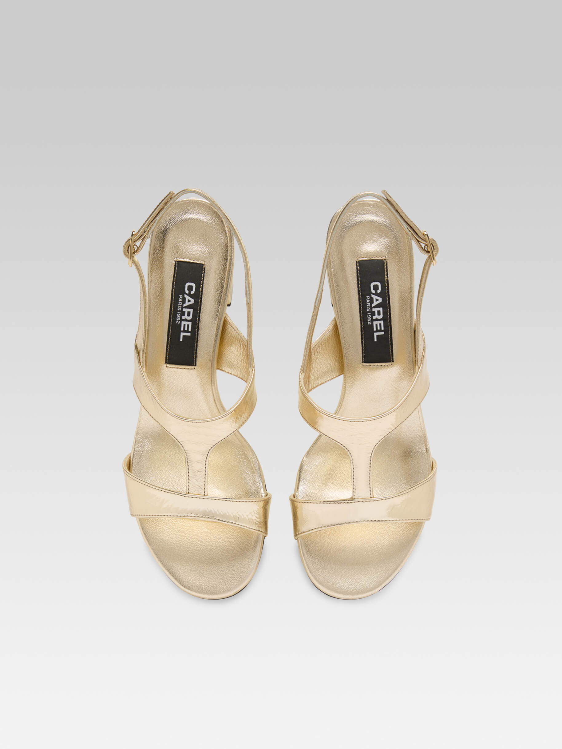 Romy - Sandales cuir laminé platine - Image numéro 4