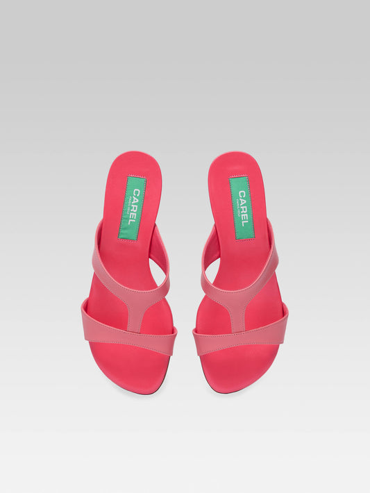 Leia - Pink upcycled leather mules - Image number 4