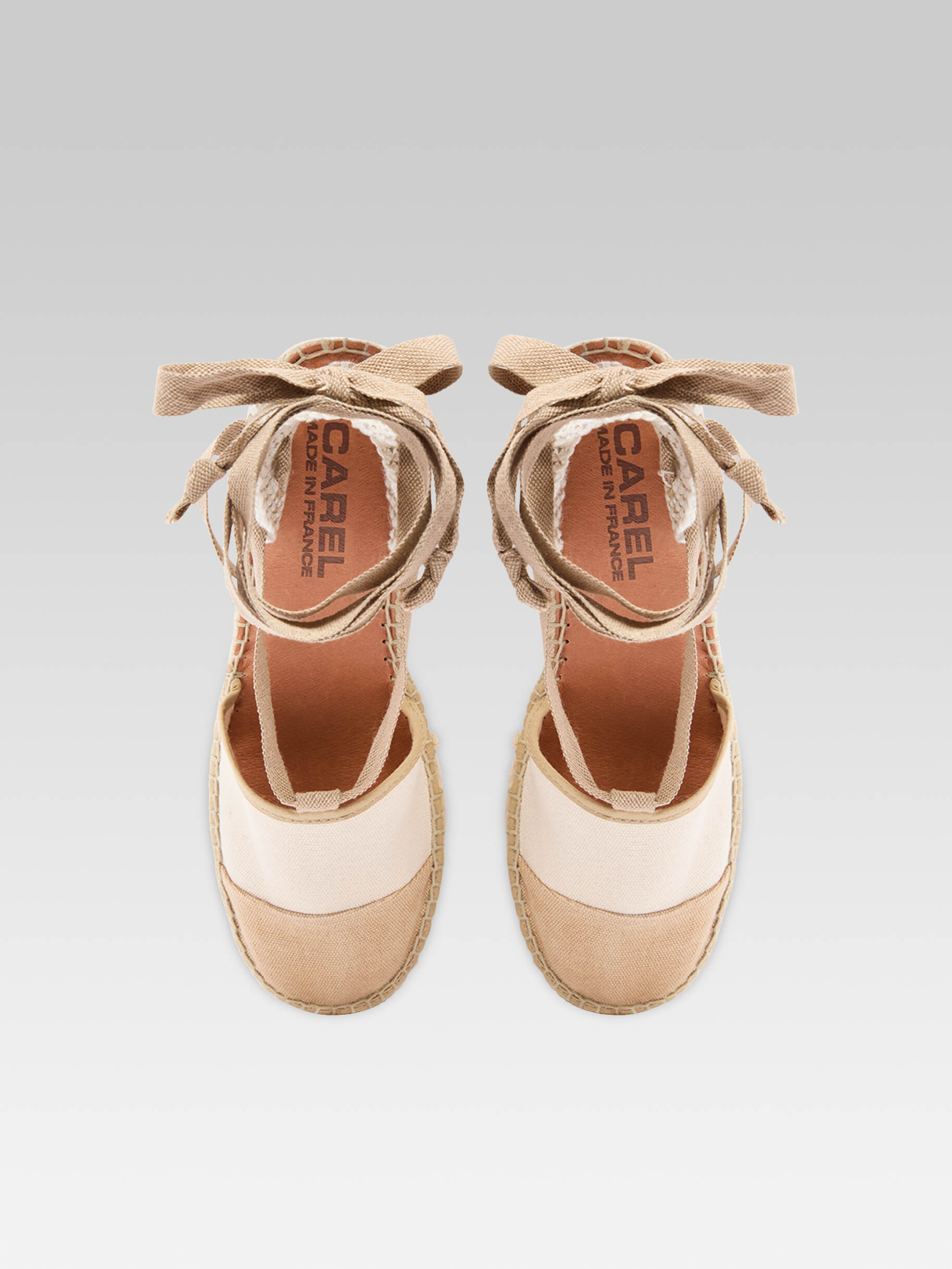 Parasol - Bi-beige canvas wedge espadrilles - Image number 5