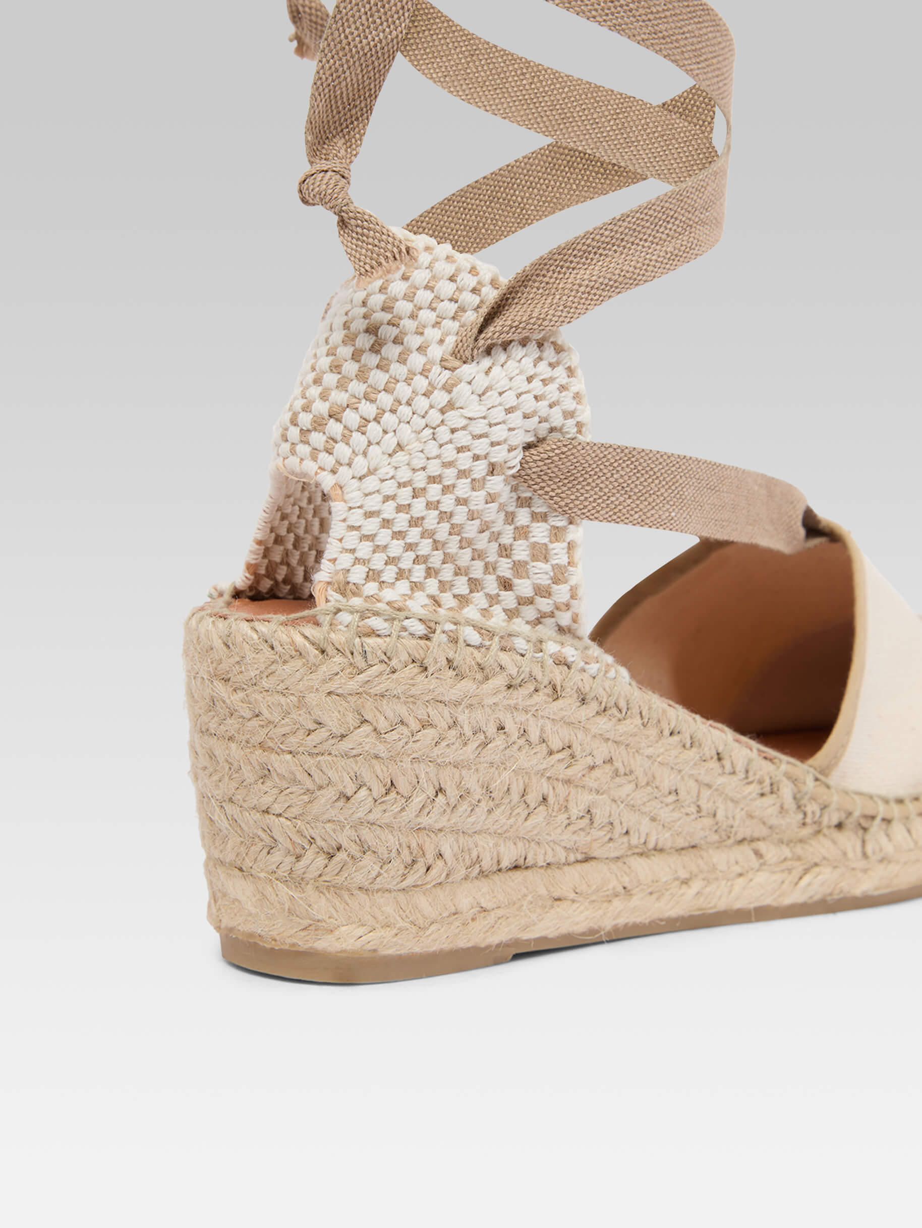Parasol - Two-tone beige canvas wedge espadrilles | Carel Paris