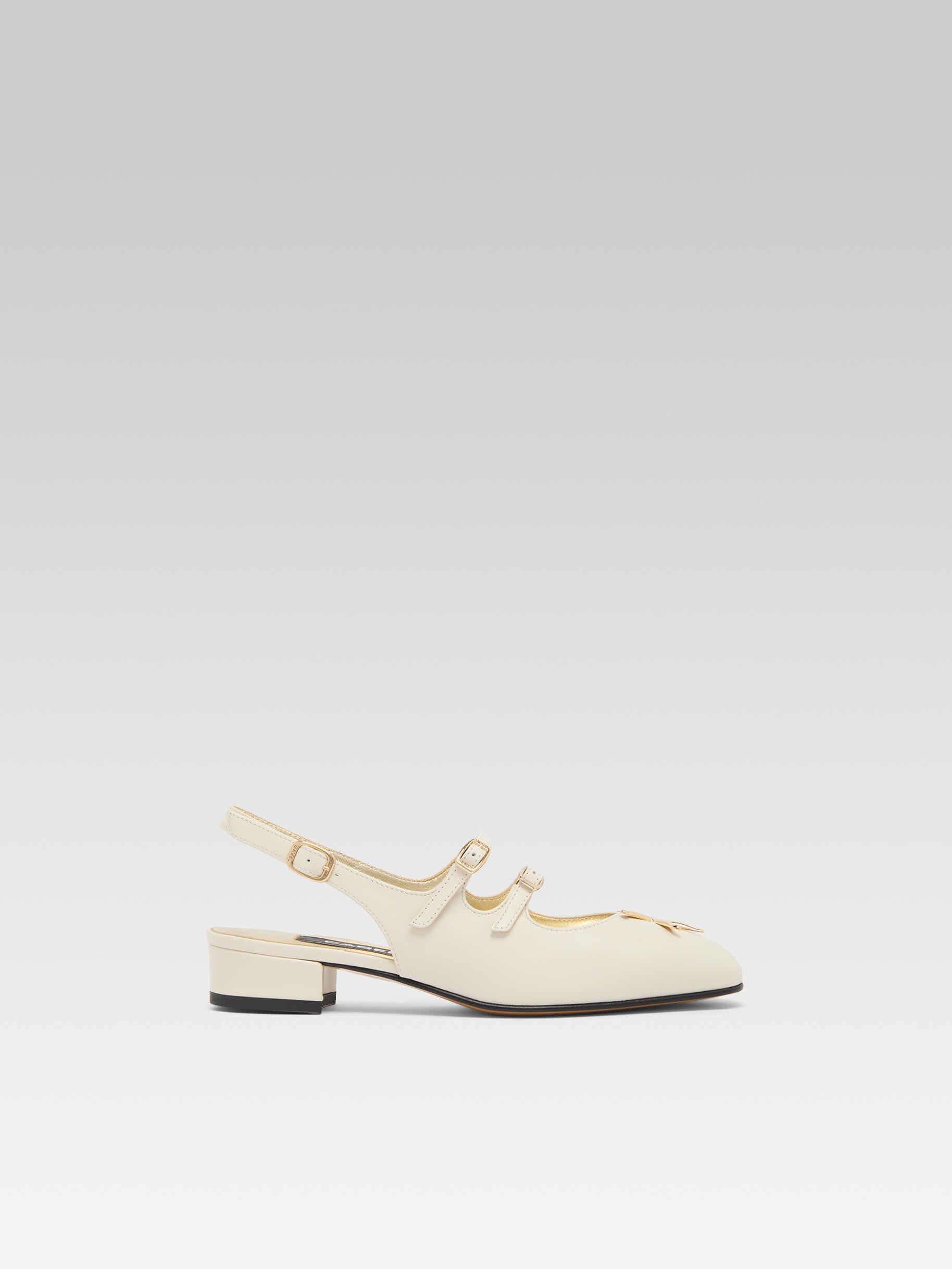 Peche Star - Babies slingback cuir ivoire upcyclé bijou coquillage - Image numéro 1