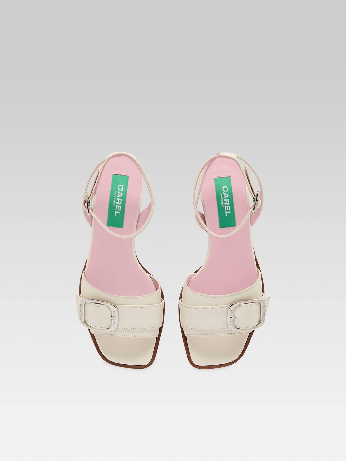 Francoise - Ivory upcycled leather flat sandals