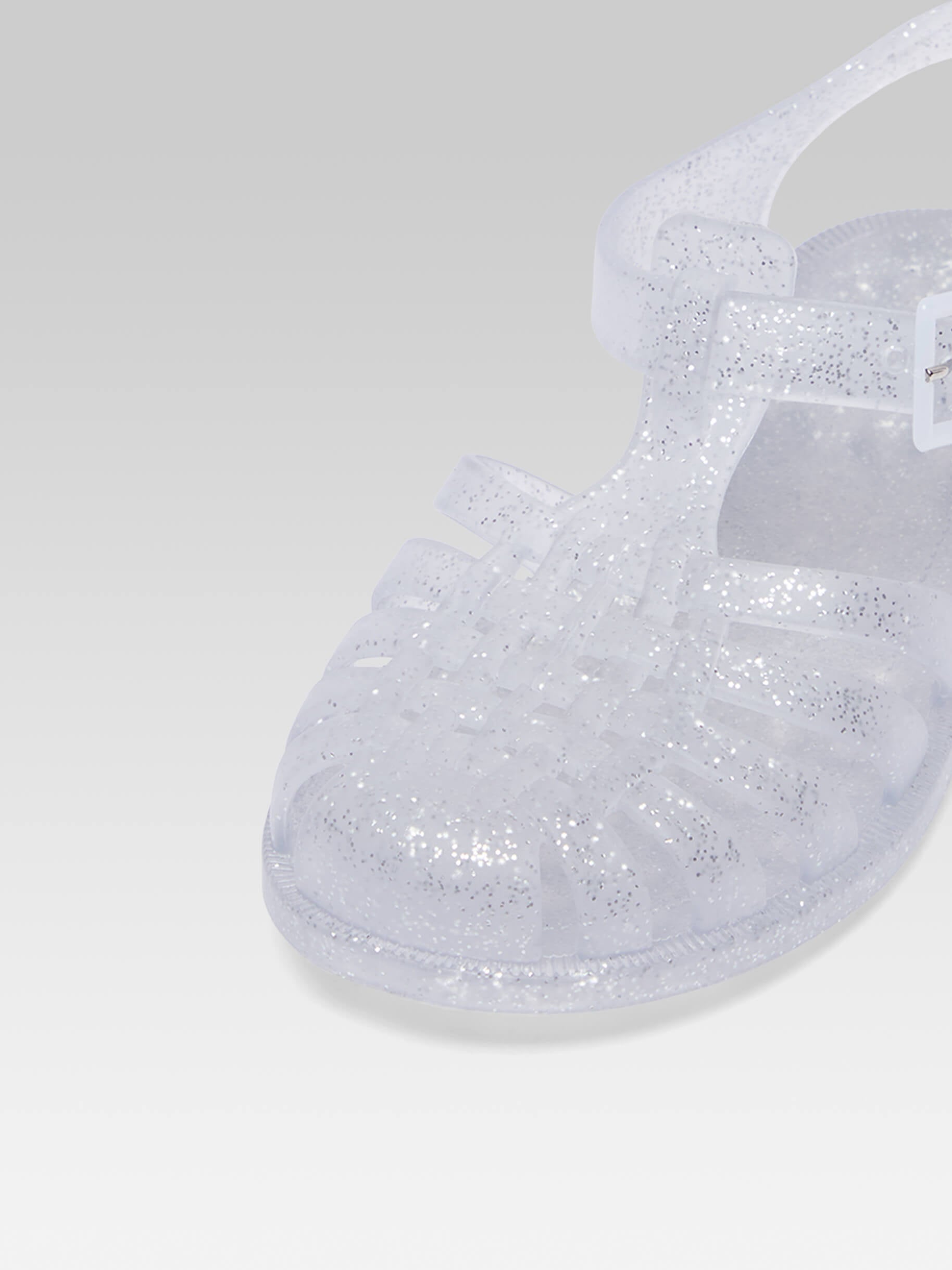 Petite Meduse - Sandales plastique transparents à paillettes - Image numéro 2