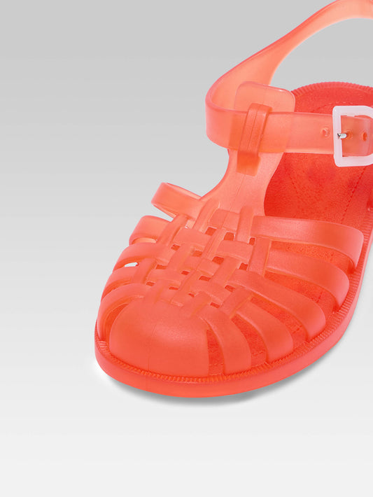 Little Meduse - Orange plastic sandals  - Image number 2