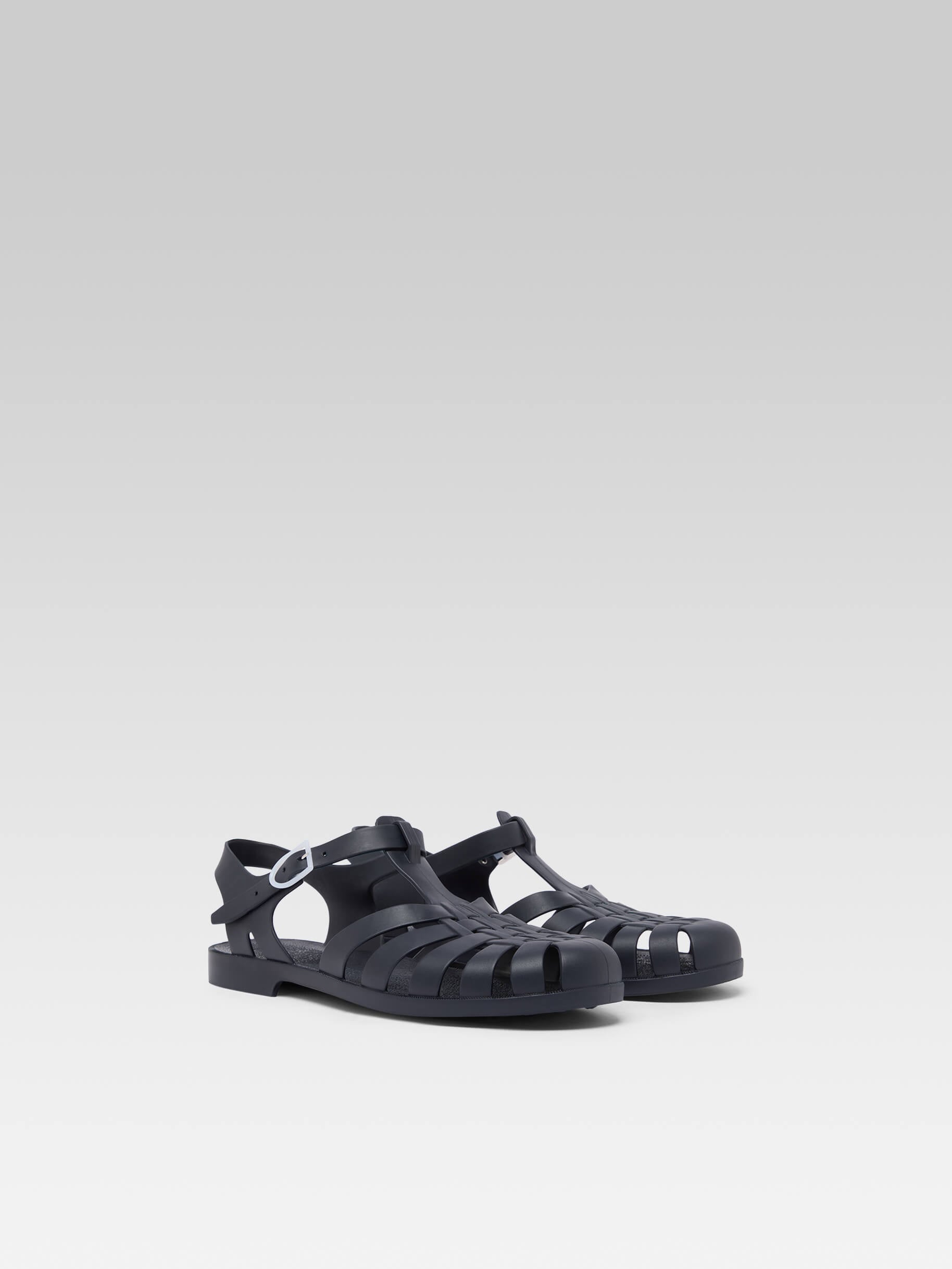 Large Meduse - Navy blue plastic sandals - Image number 4