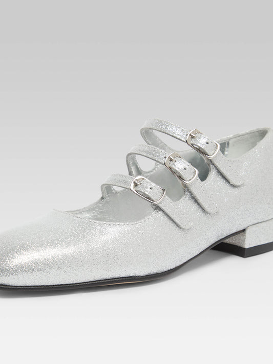 Little Kina - Silver laminated leather Mary Janes - Image number 4