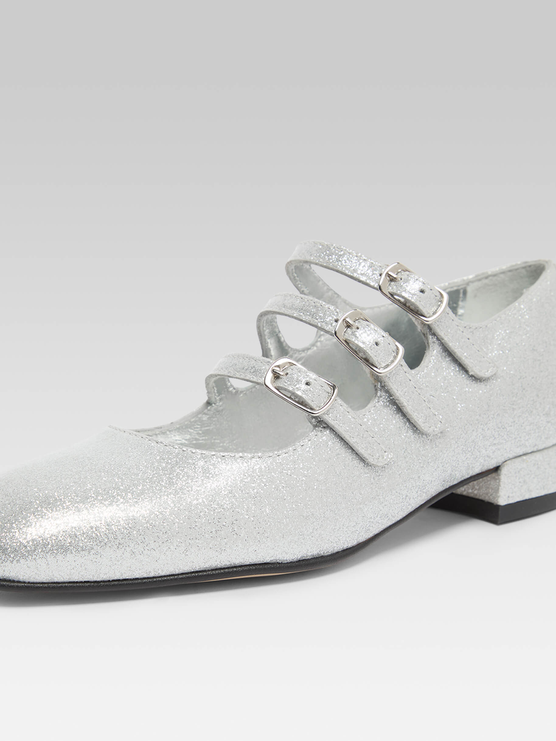 Little Kina - Silver laminated leather Mary Janes - Image number 4