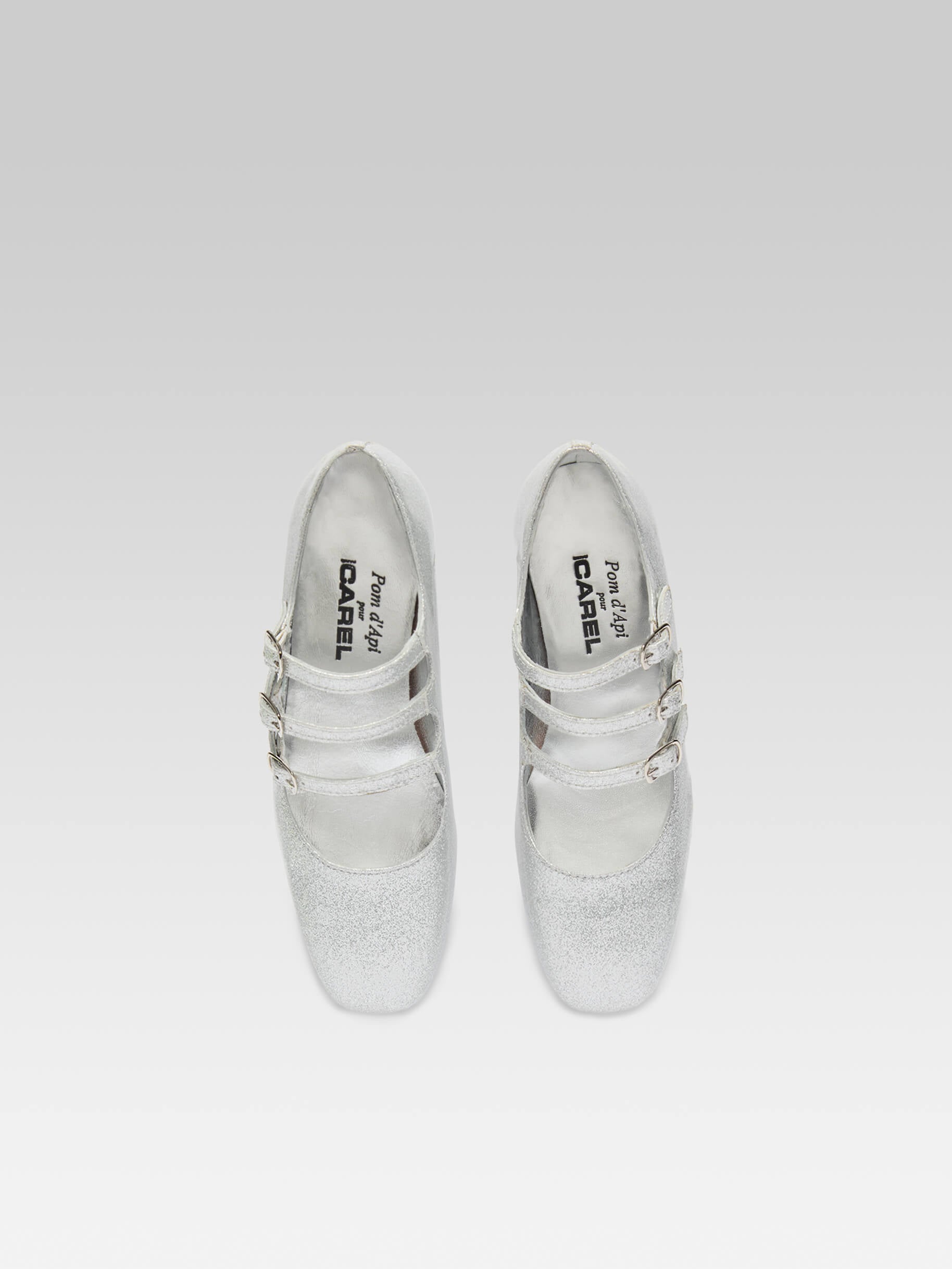 Little Kina - Silver laminated leather Mary Janes - Image number 2
