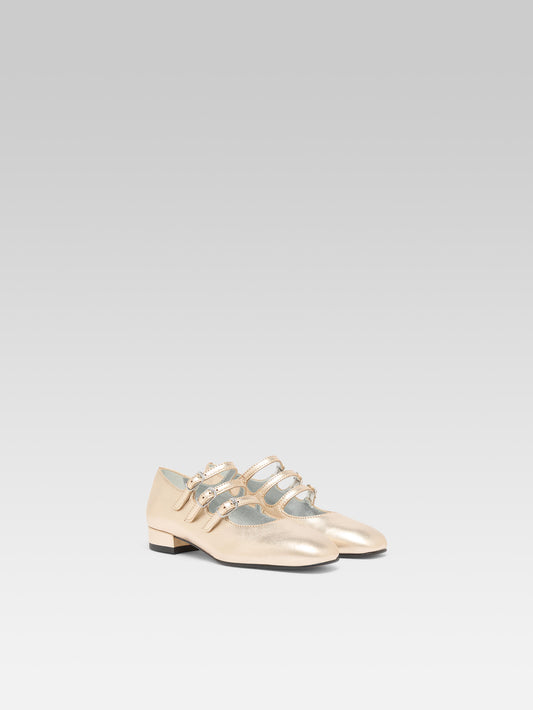 Little Kina - Platinum laminated leather Mary Janes - Image number 5