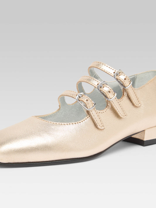 Little Kina - Platinum laminated leather Mary Janes - Image number 4
