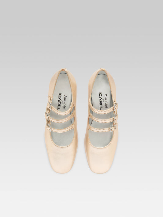 Little Kina - Platinum laminated leather Mary Janes - Image number 2