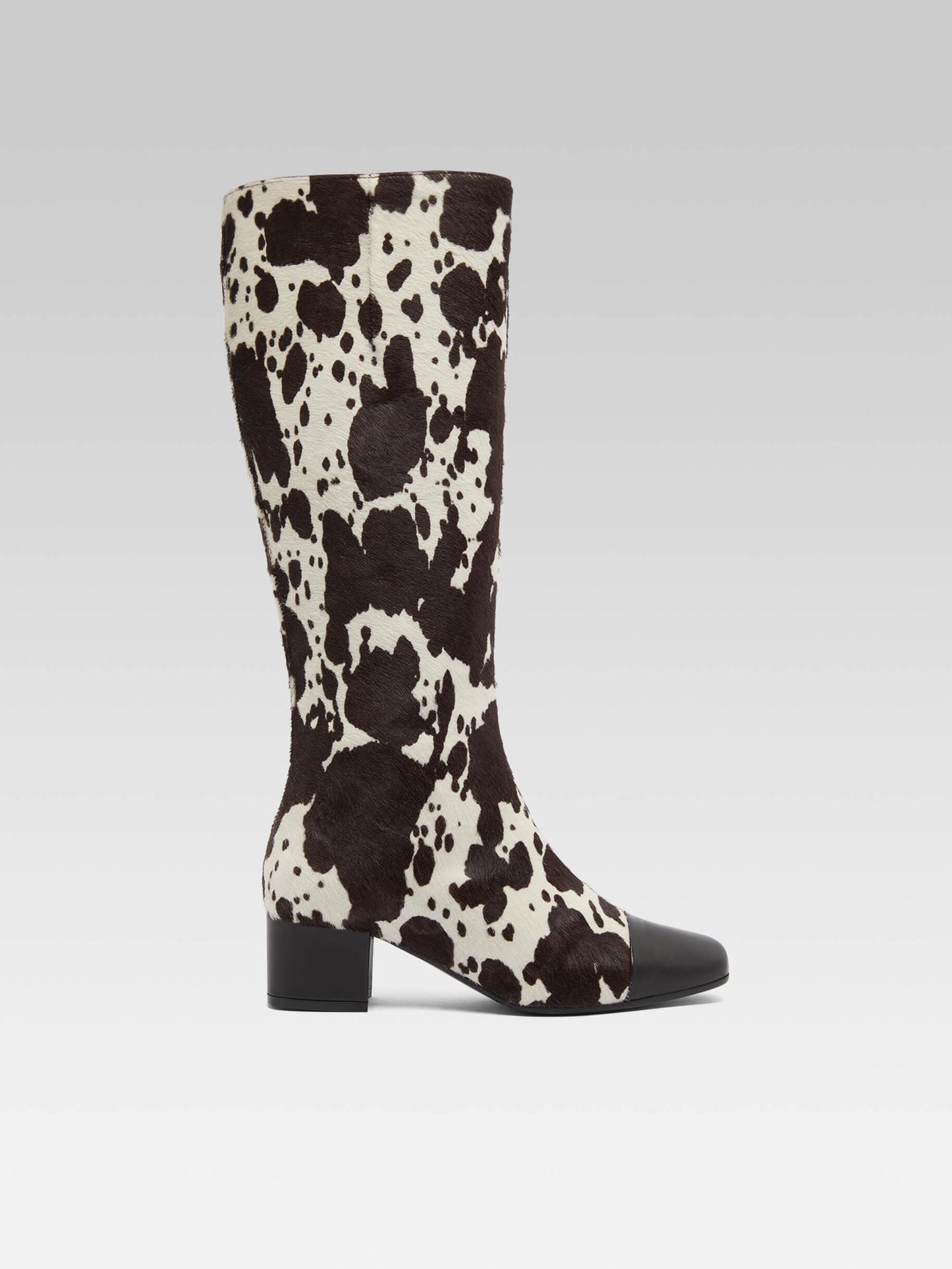 Malaga - Cow print pony leather boots