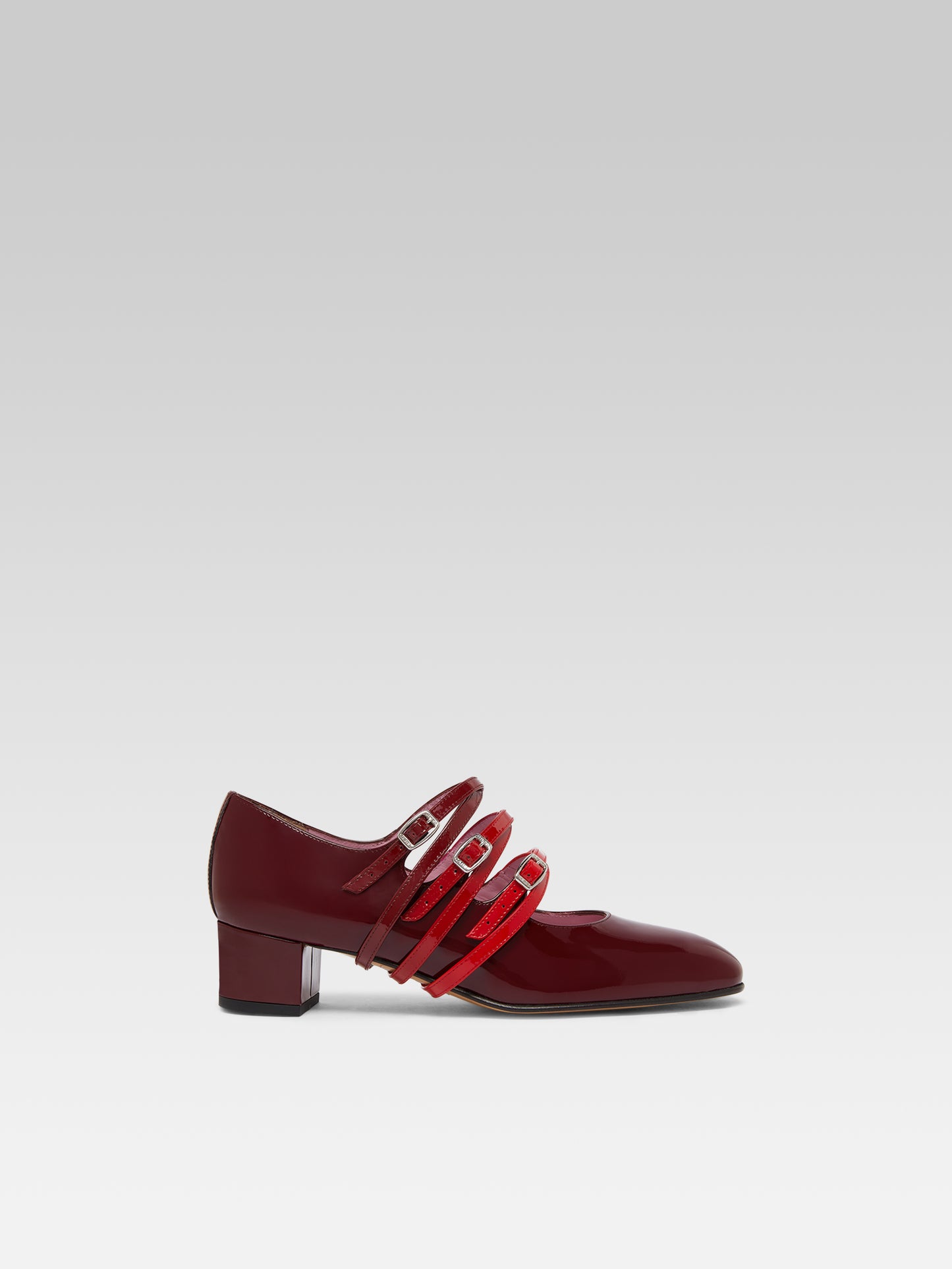 Kina Spaghetti - Multi-burgundy patent leather Mary Janes pumps