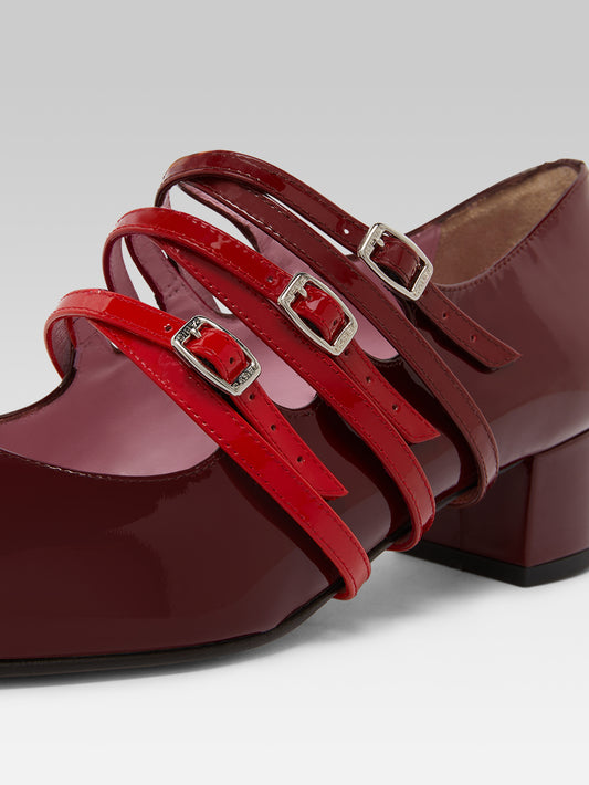 Kina Spaghetti - Multi-burgundy patent leather Mary Janes pumps - Image number 3