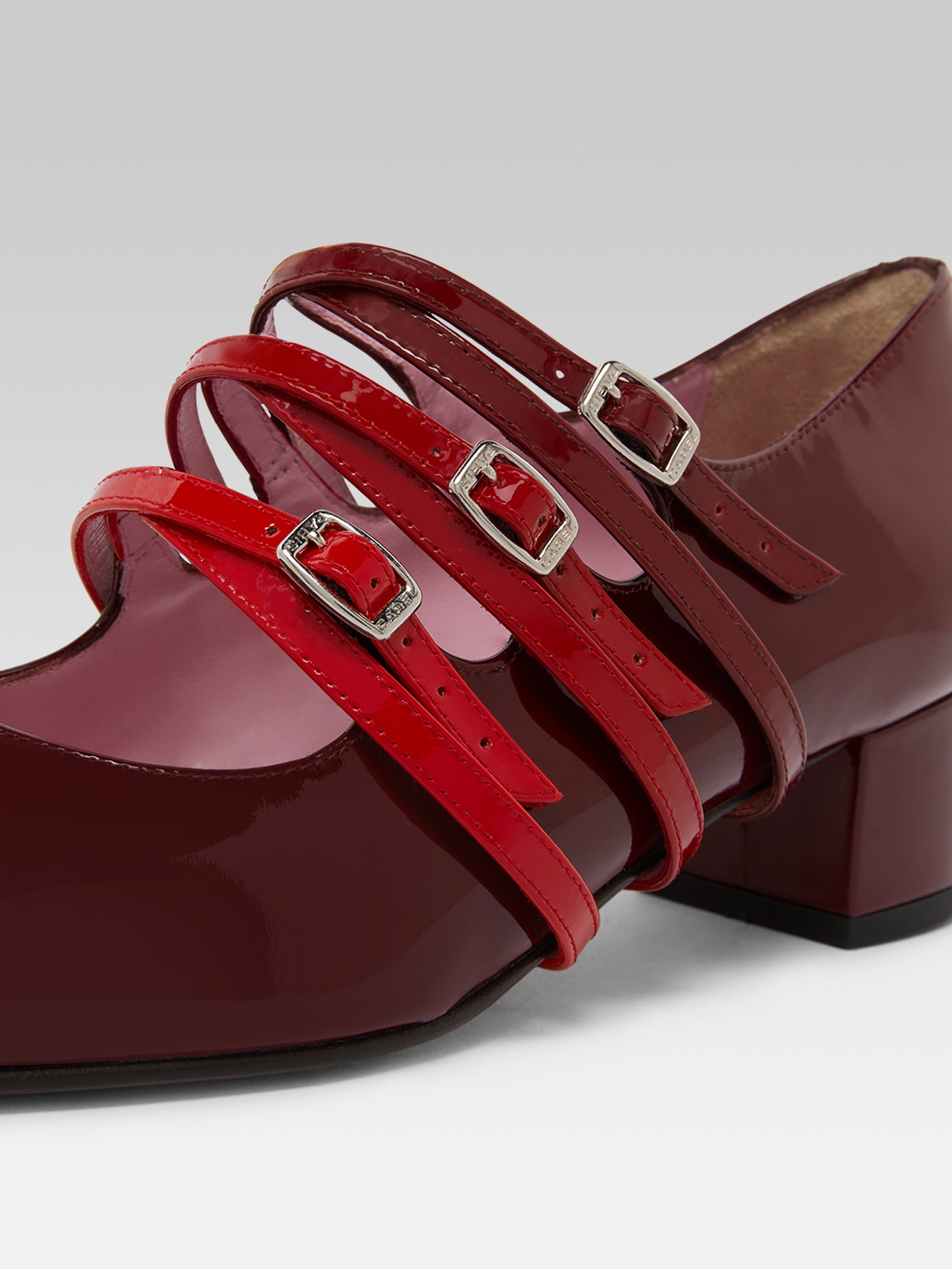 Kina Spaghetti - Escarpins babies cuir verni multi marron - Image numéro 3