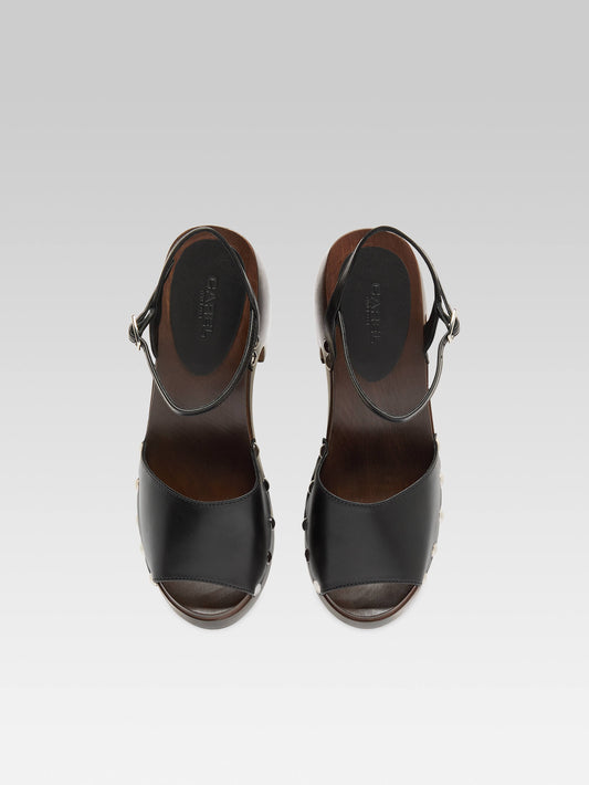 Laly - Black leather clog - Image number 3