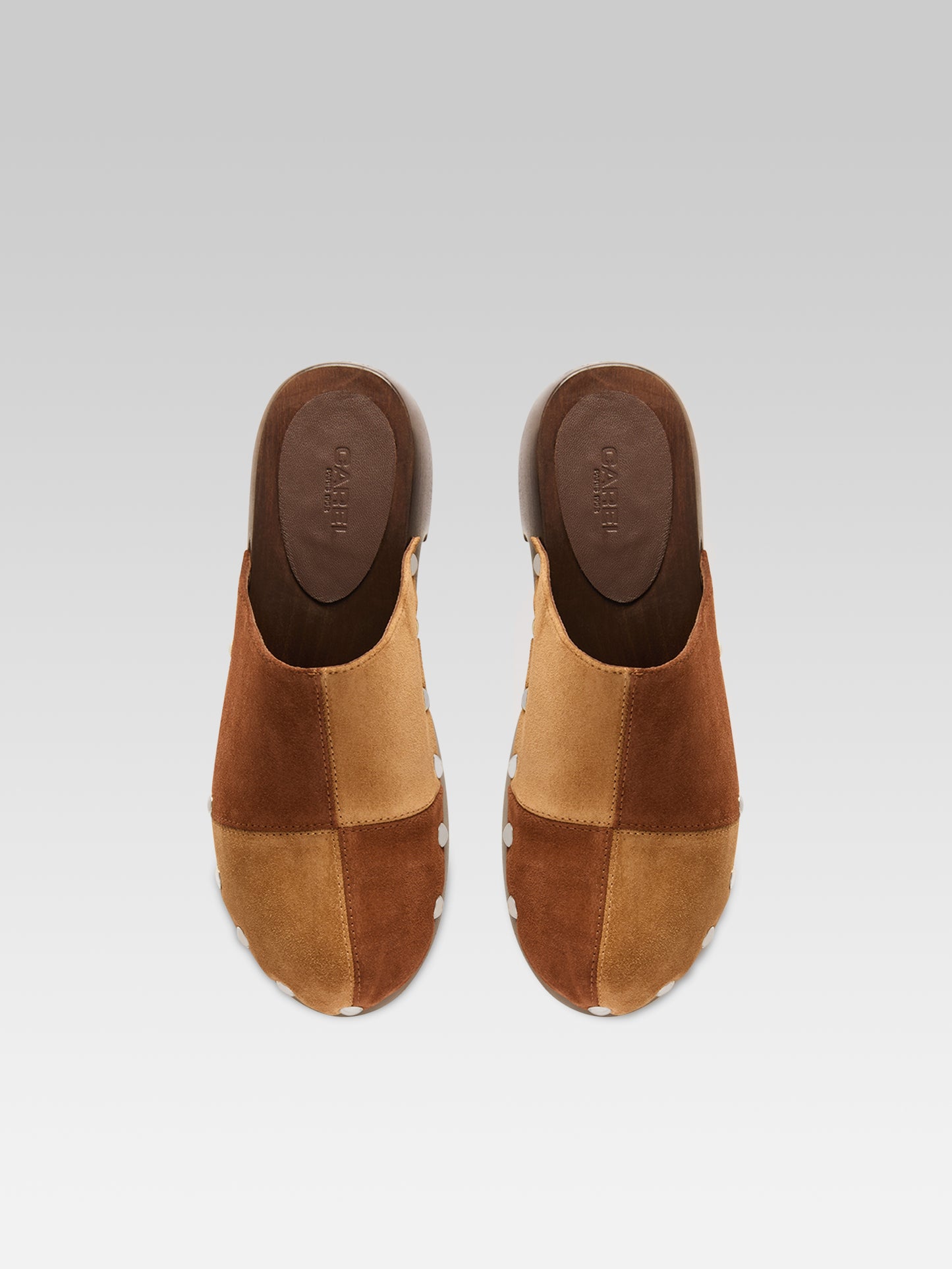 Ivy - Sabot cuir velours bi marron