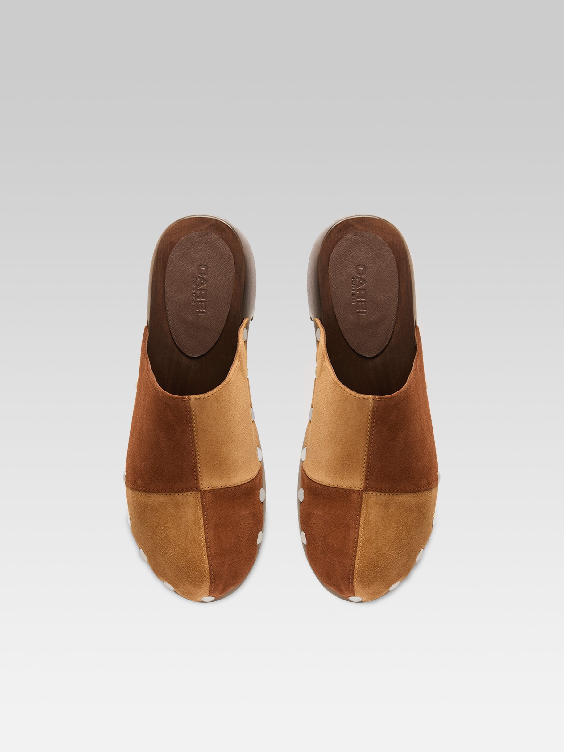 Ivy - Sabot cuir velours bi marron - Image numéro 3
