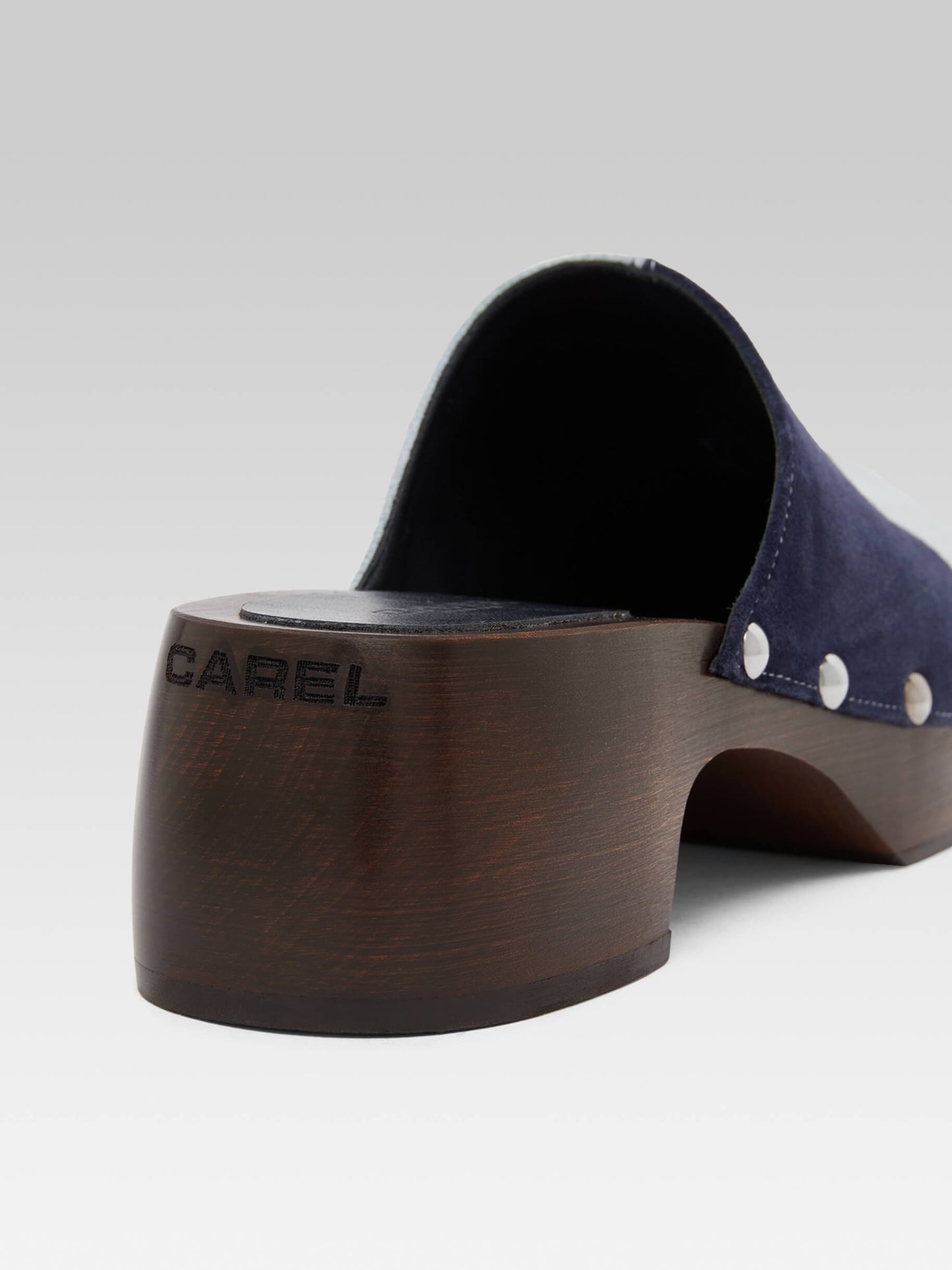 Ivy - Blue two-tone suede leather clog