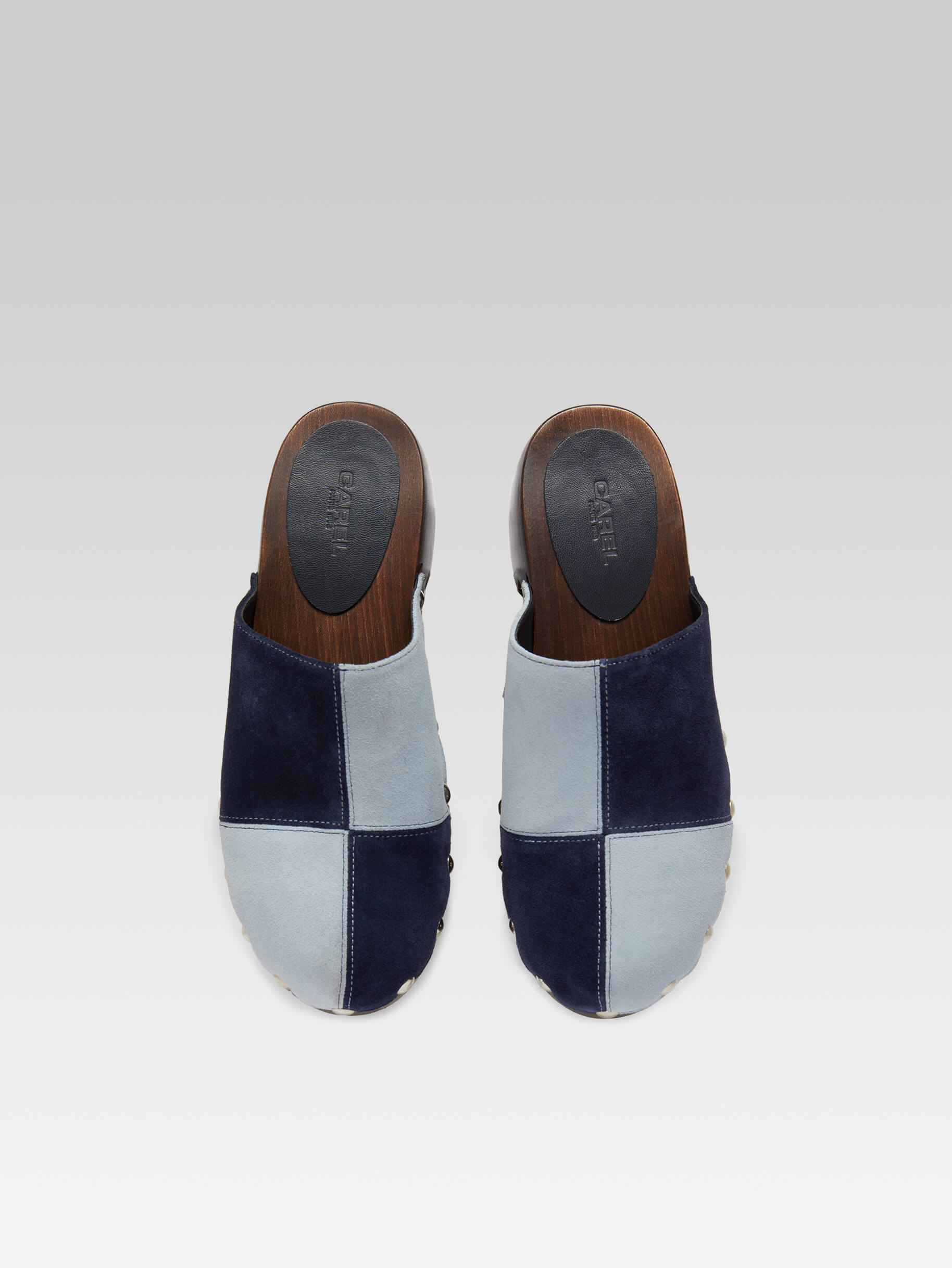 Ivy - Blue two-tone suede leather clog - Image number 2