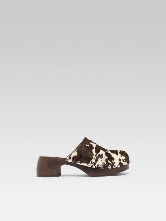 carel Ivy - Sabot cuir pony imprimé vache