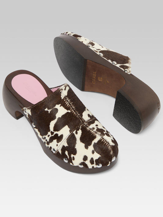 Ivy - Cow print pony leather clog - Image number 6