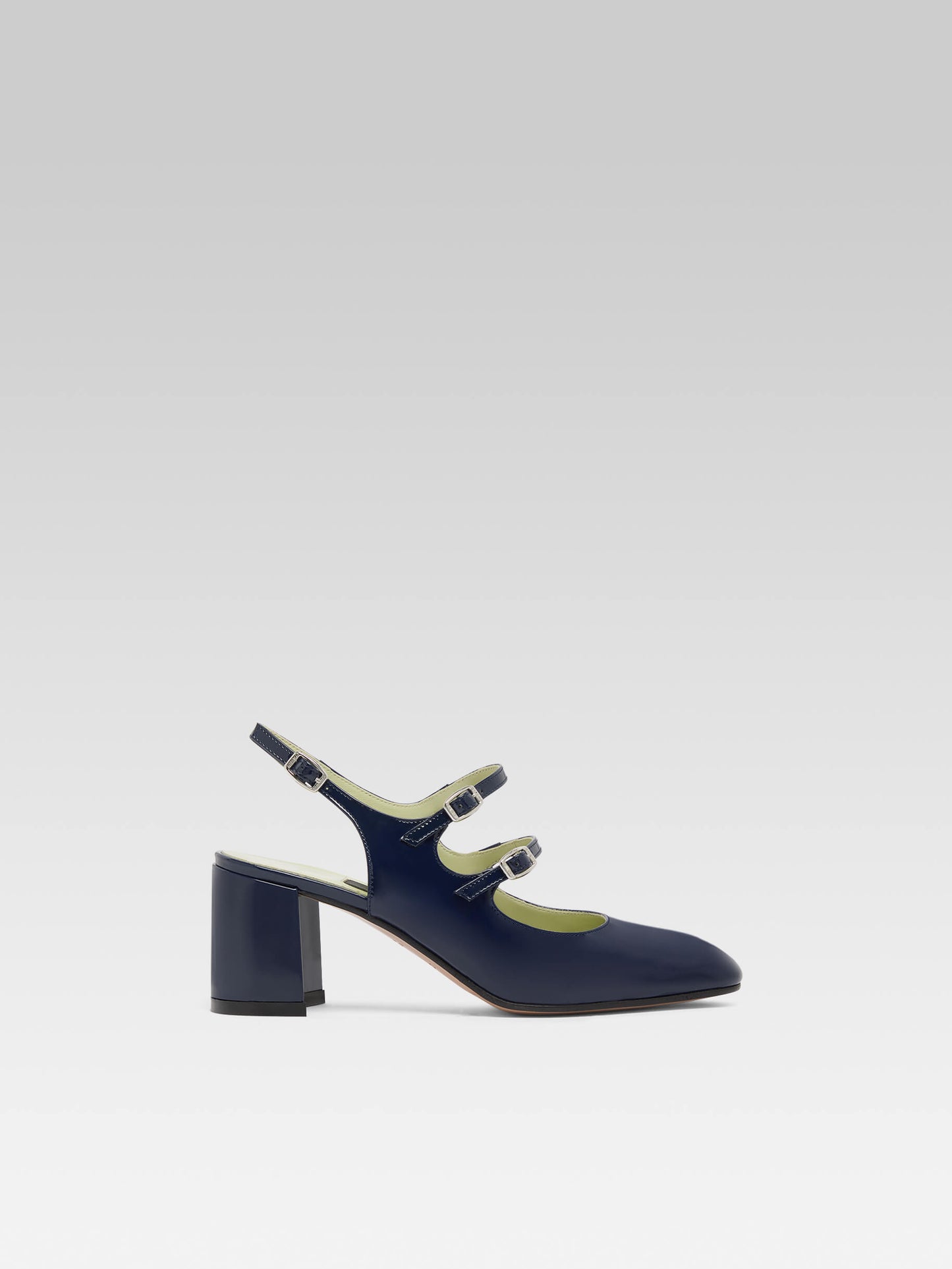 Banana - Babies slingback cuir verni bleu marine